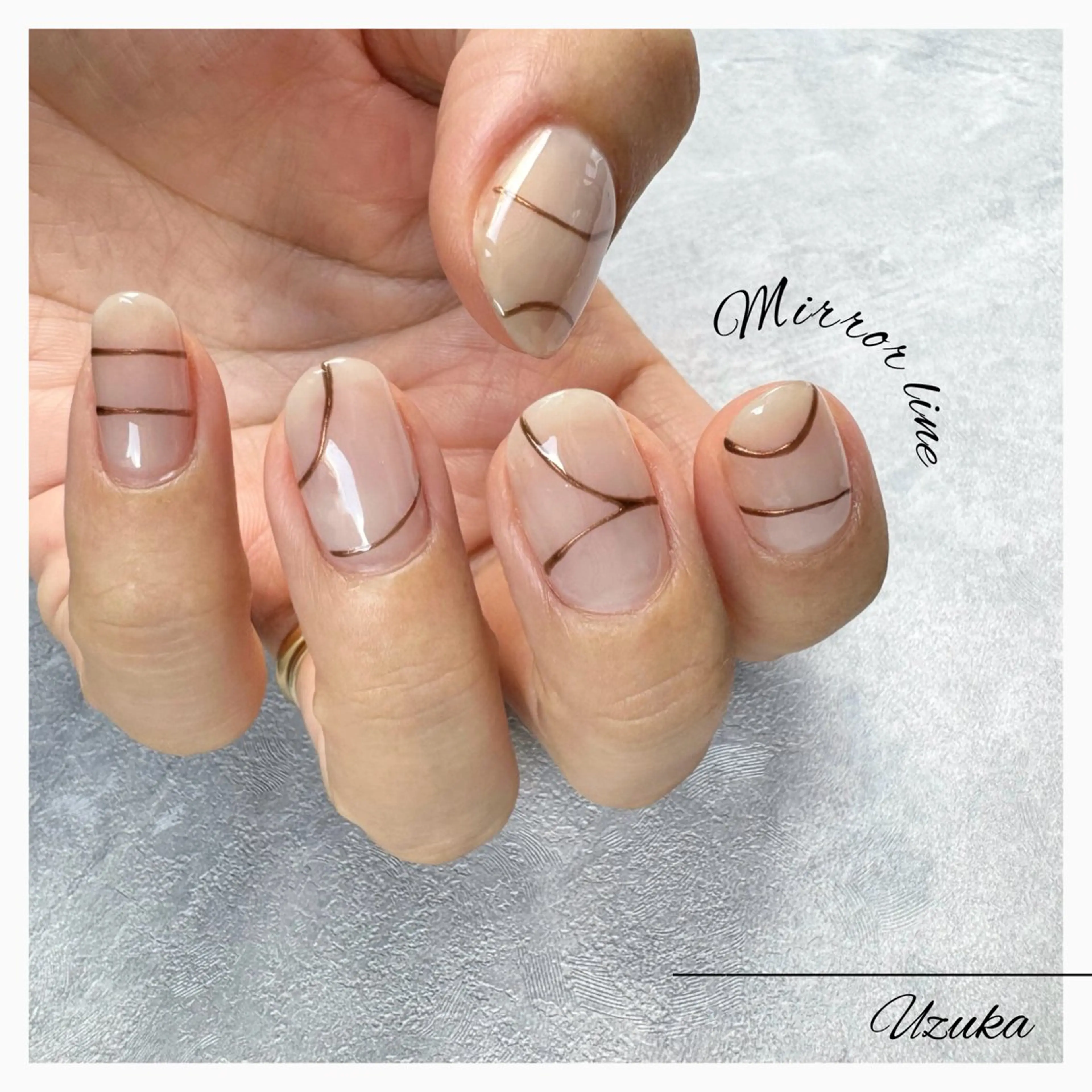ネイル アートネイル ミラーネイル ショートネイル シンプルネイル 【 enn 】 Uzuka Yukaのネイルデザイン