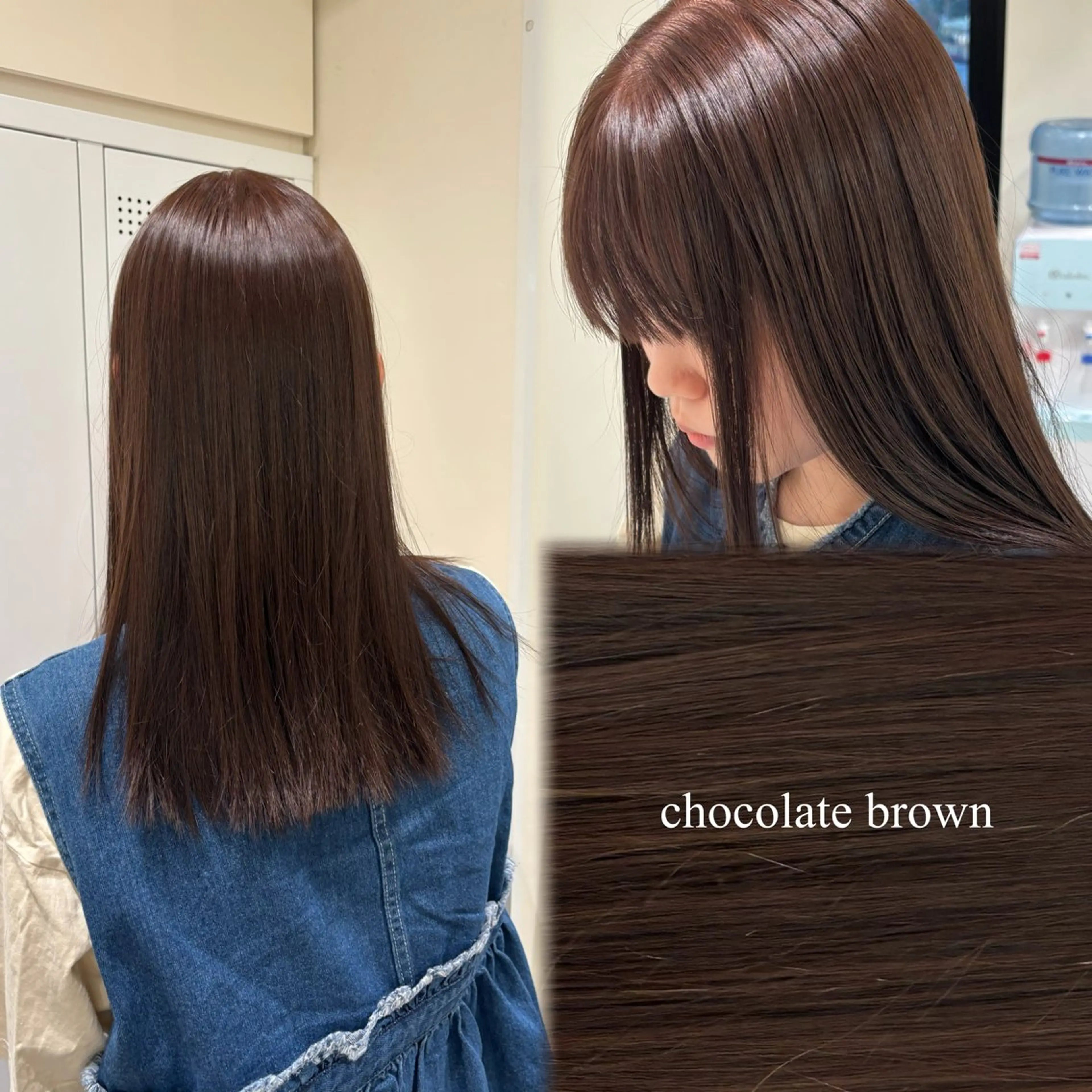 セミロング カラー ブラウンカラー 垢抜け小顔レイヤー オリーブ/スミレのヘアスタイル