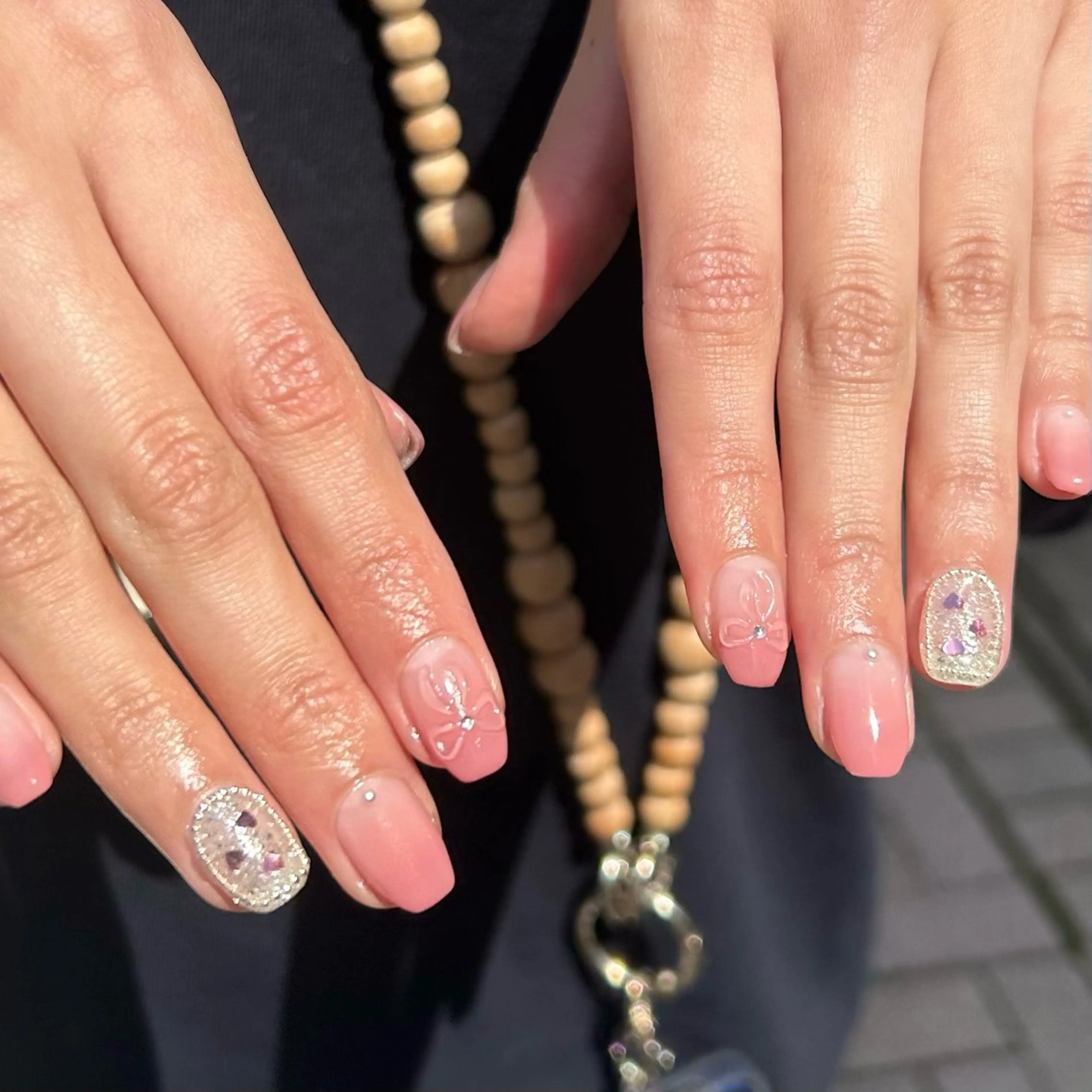 ネイル ぷっくりネイル リボン ハンドネイル plume. noaのネイルデザイン