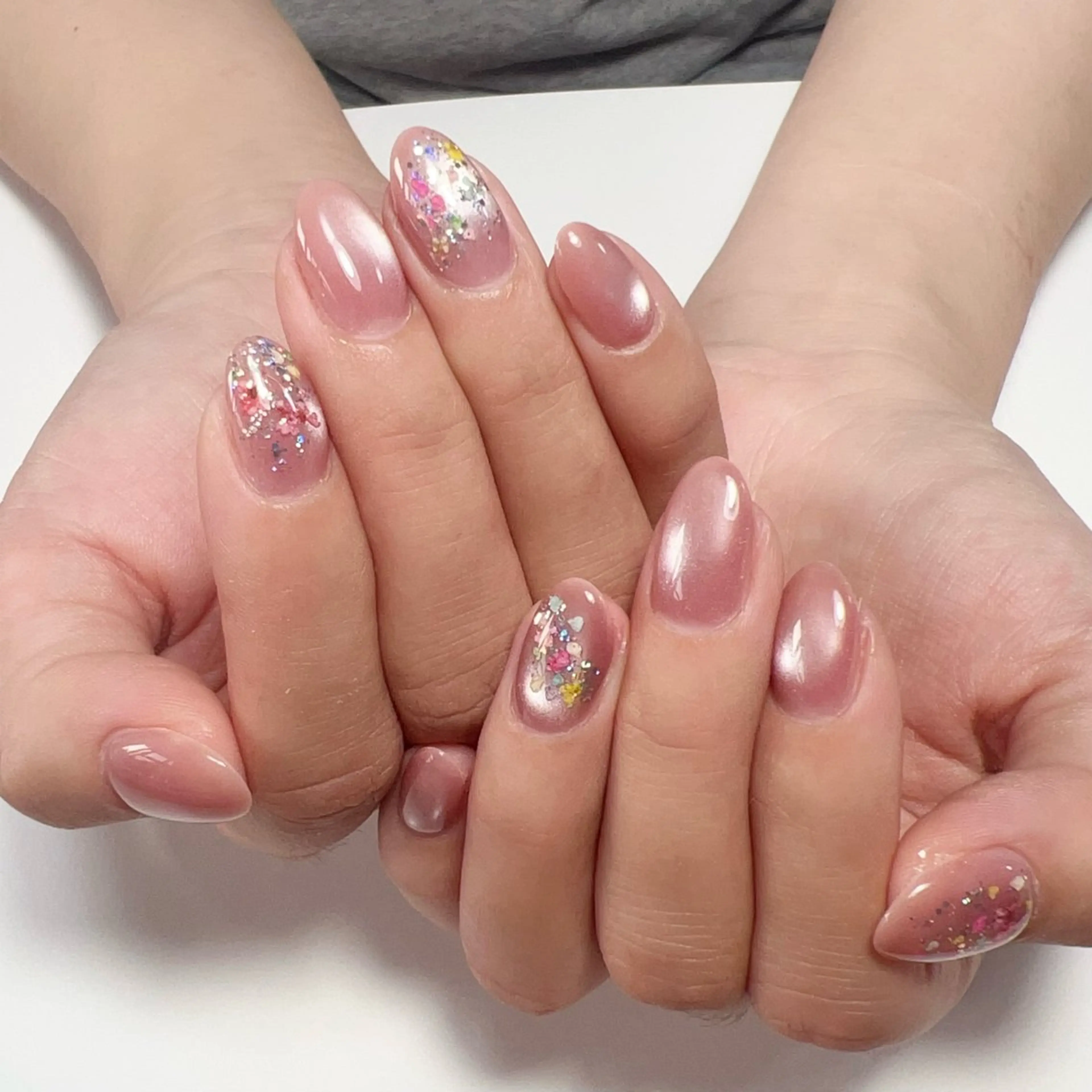 ネイル アニマル柄 アートネイル オーロラネイル べっ甲ネイル ブラウン Rika Nail ellaのネイルデザイン