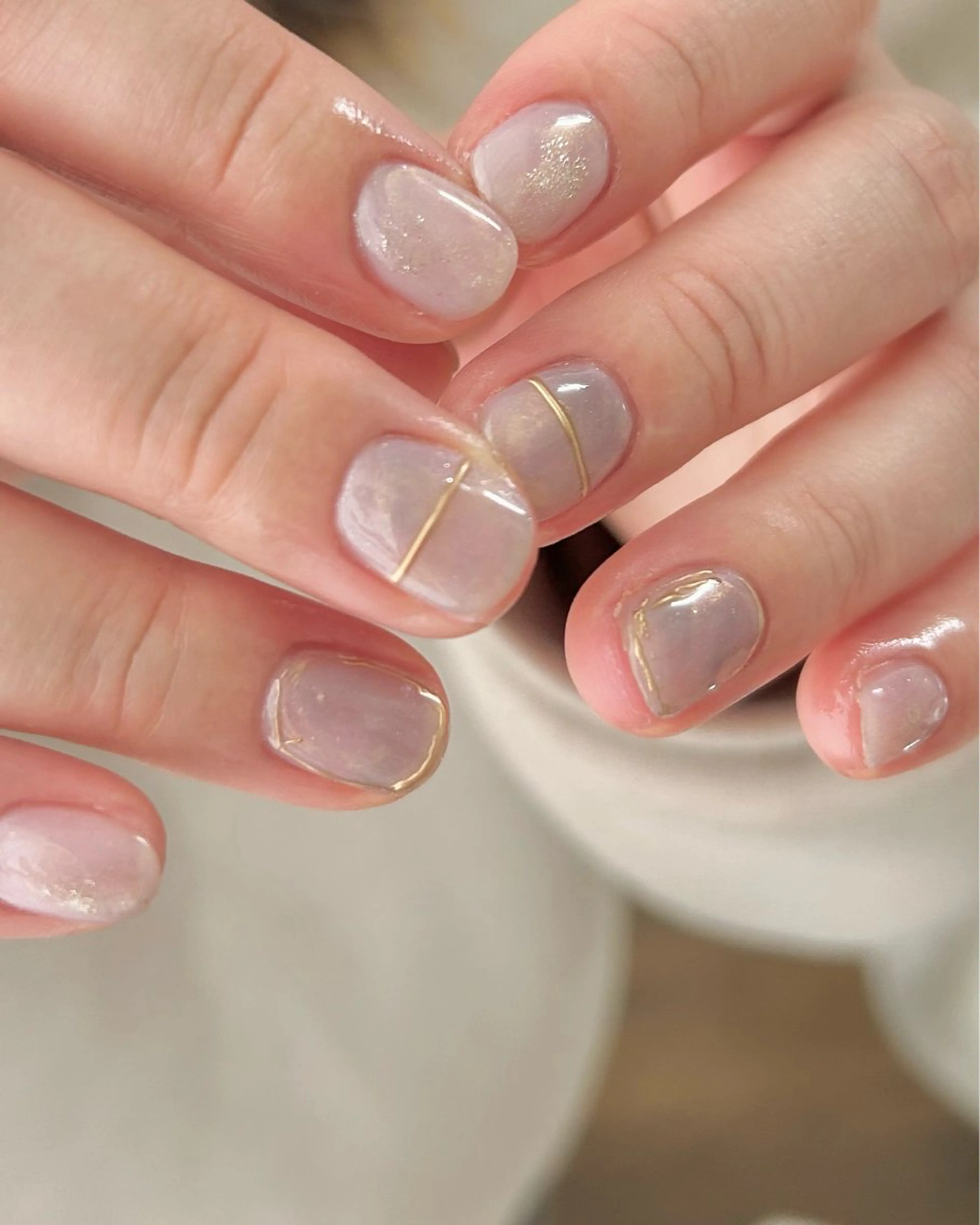 ネイル ニュアンスネイル ぷっくりネイル ハンドネイル 𓂃toi. 儚げnuanceのネイルデザイン