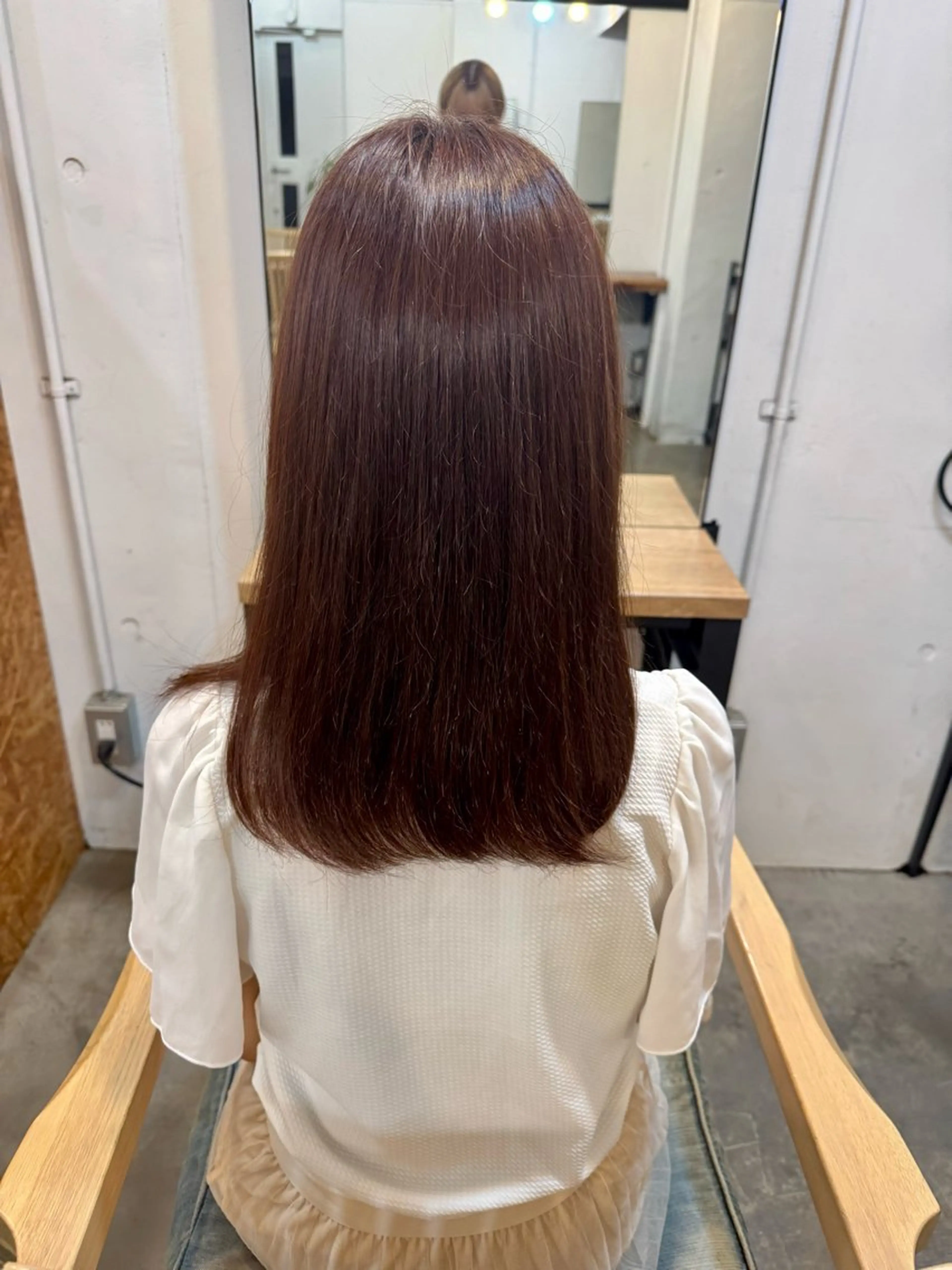 ミディアム カラー ボルドーカラー ブラウンカラー モデル募集中 🫧こうめ🫧のヘアスタイル