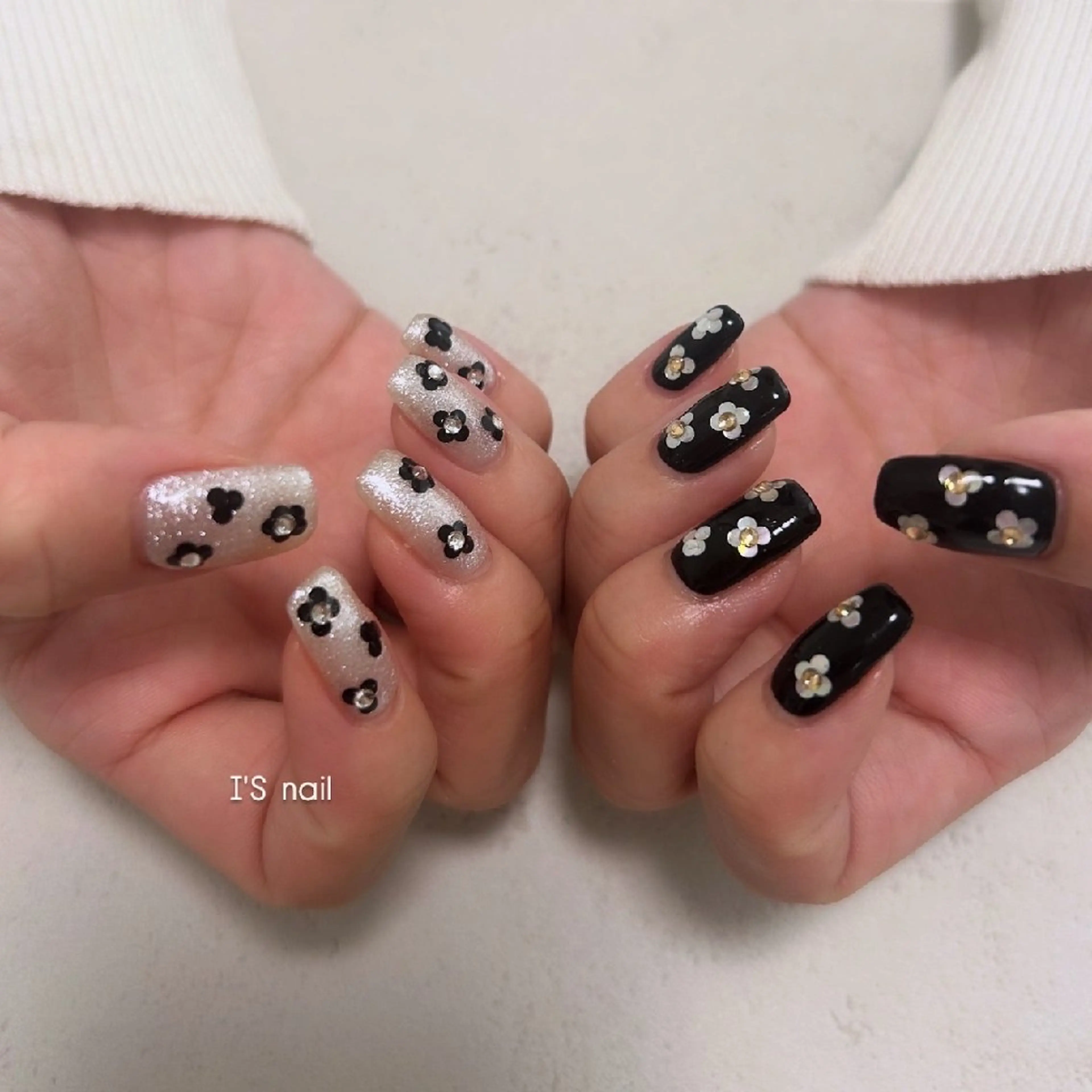 ネイル フラワーネイル ホログラムネイル ハンドネイル I'S nail 佐野のネイルデザイン
