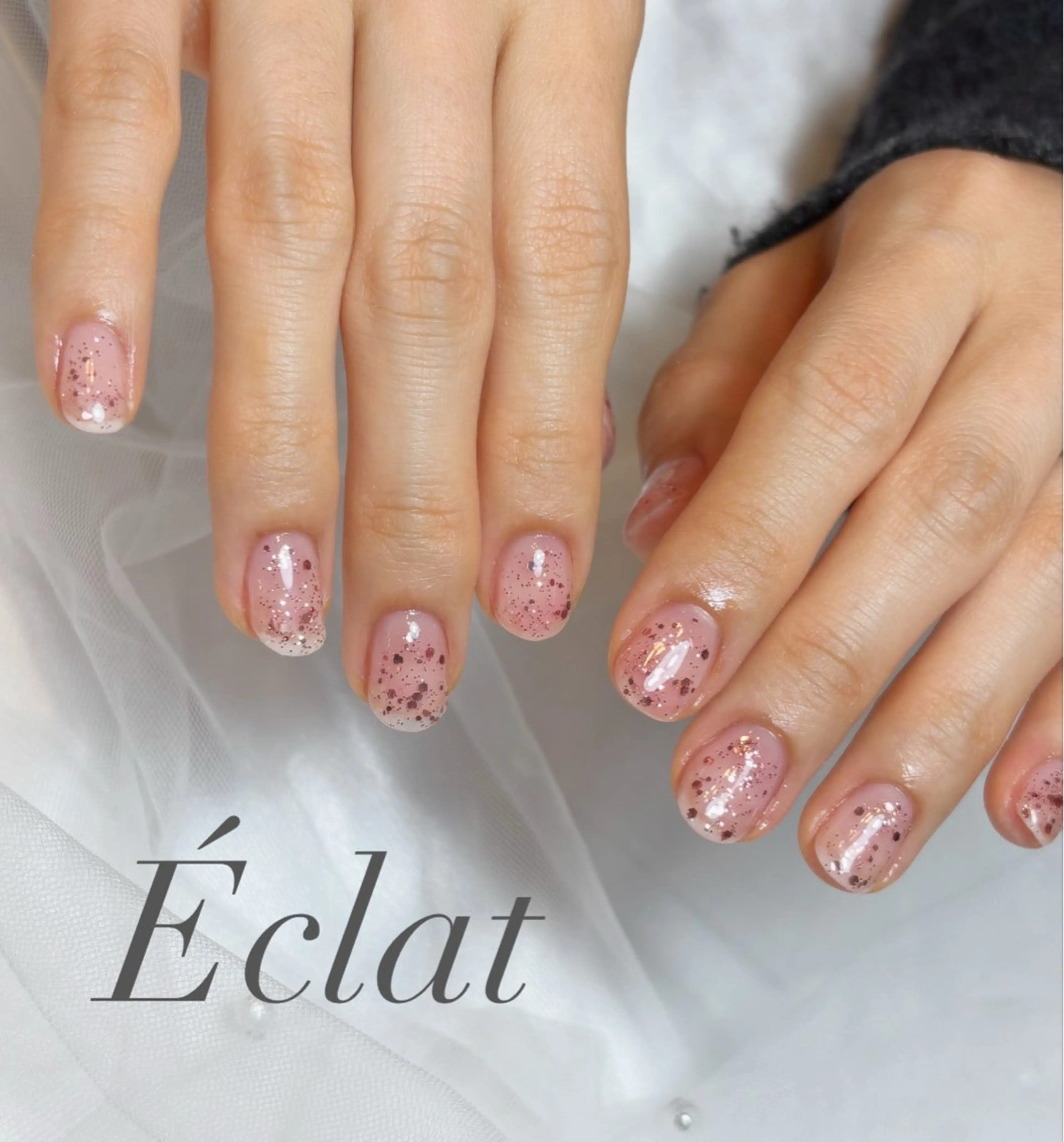 ネイル ラメ(グリッター) ワンカラーネイル ハンドネイル nail salon Éclatのネイルデザイン