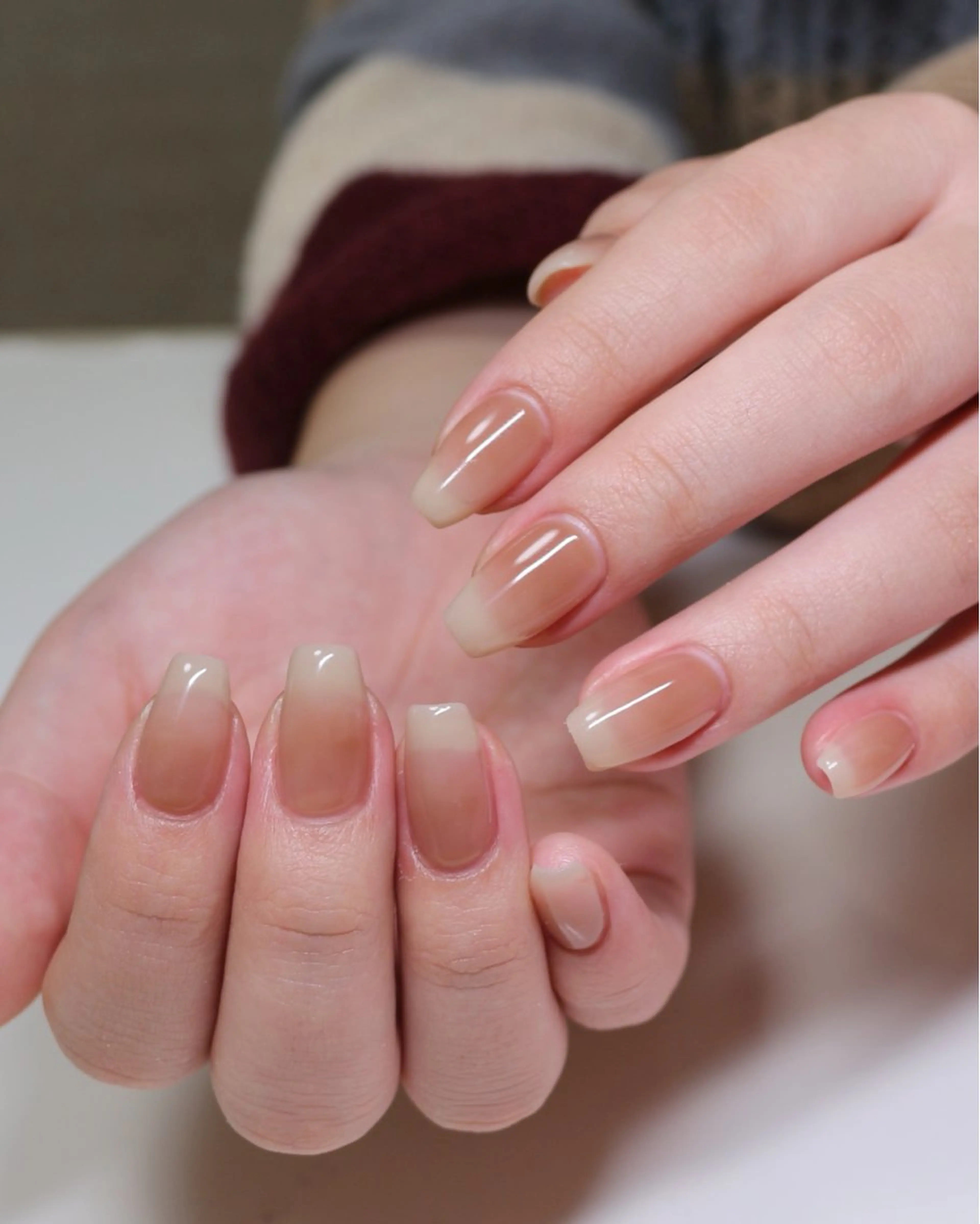 ネイル グラデーション 韓国ネイル オフィスネイル シンプルネイル ワンホンネイル ハンドネイル Baku Nailsのネイルデザイン