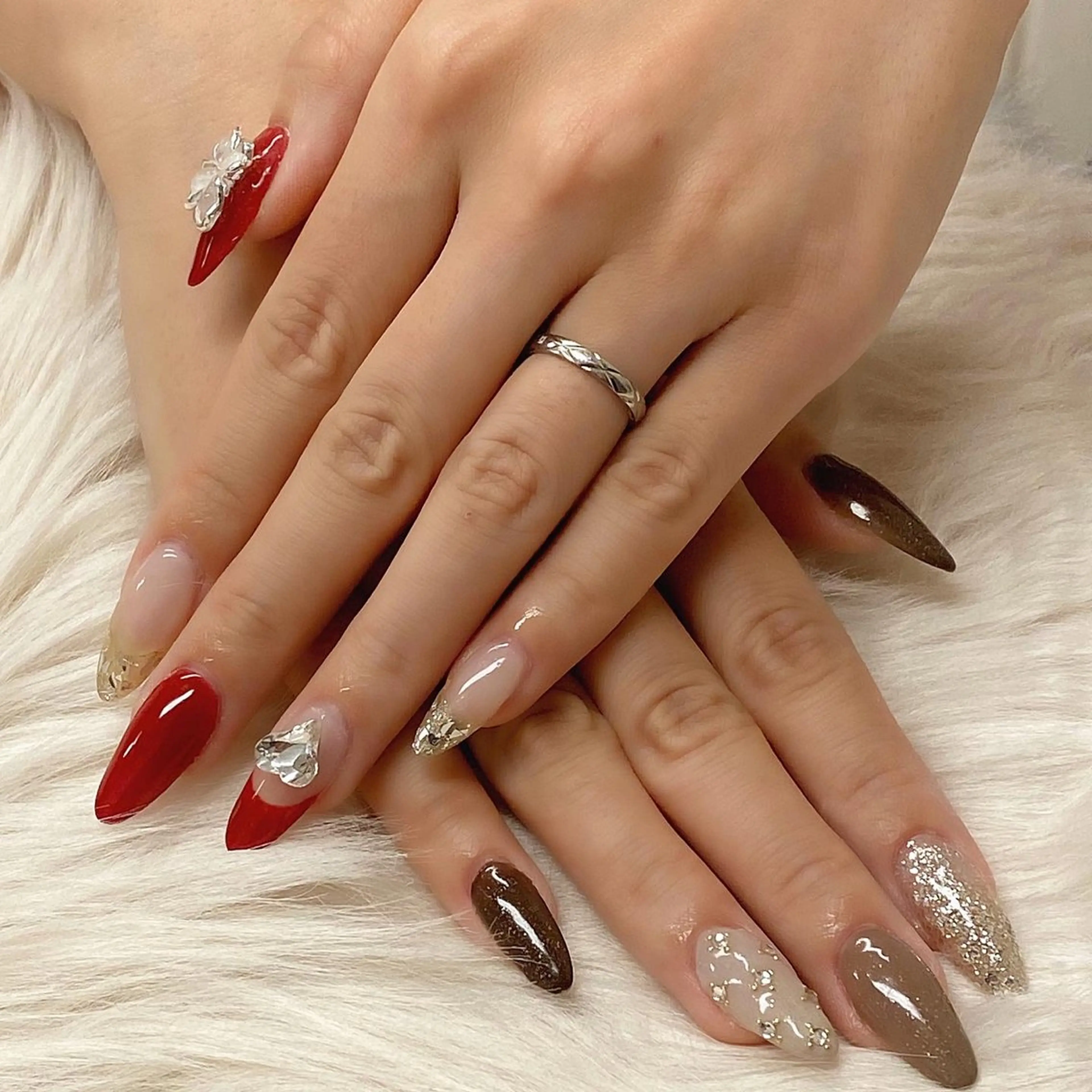 ネイル フレンチネイル ガラスフレンチ メンズネイル バレンタイン ワンホンネイル studio tam 髙橋彩夏のネイルデザイン