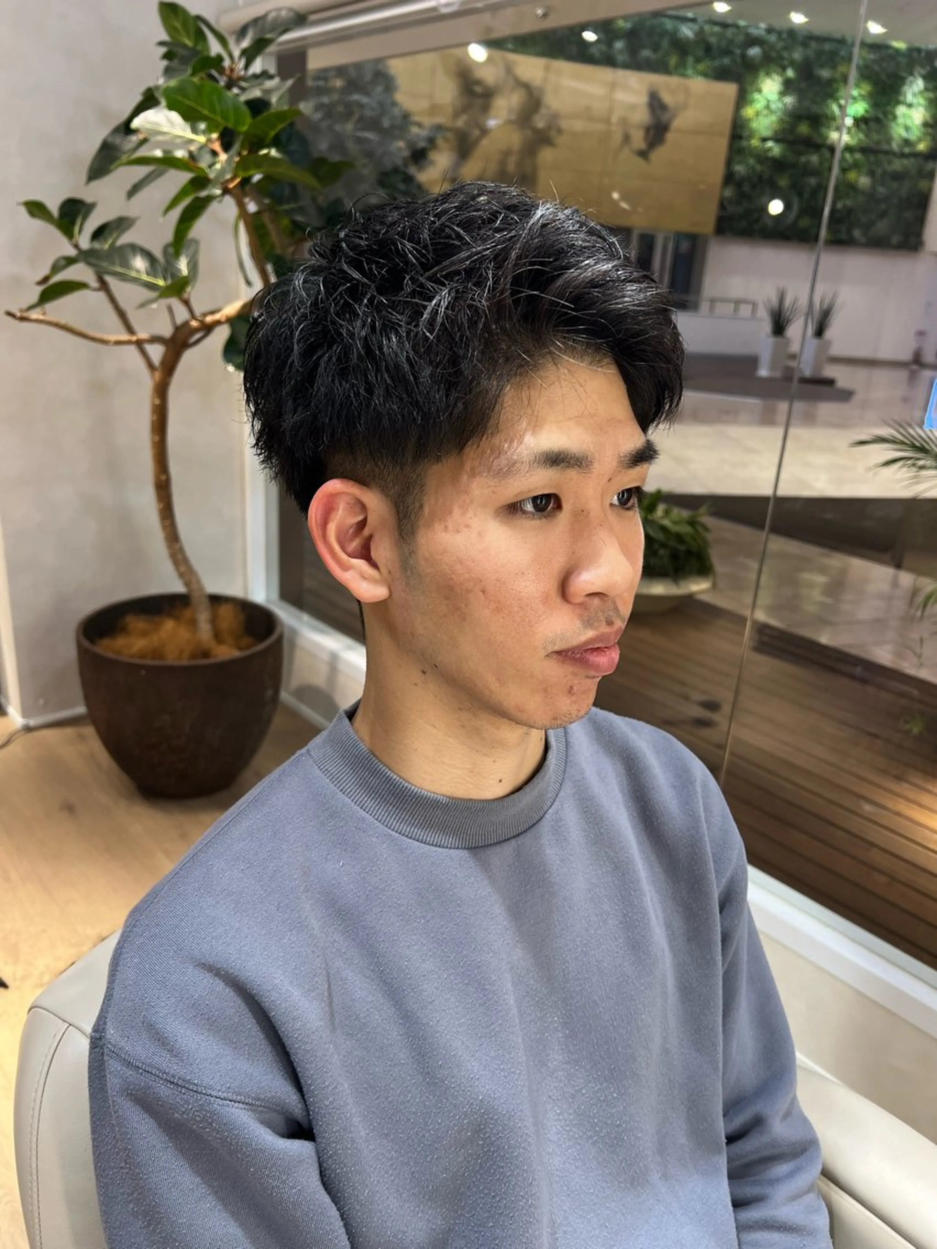 ショート パーマ メンズ カット パーマ 梅田茶屋町メンズ 専門美容師 山元一平のヘアスタイル