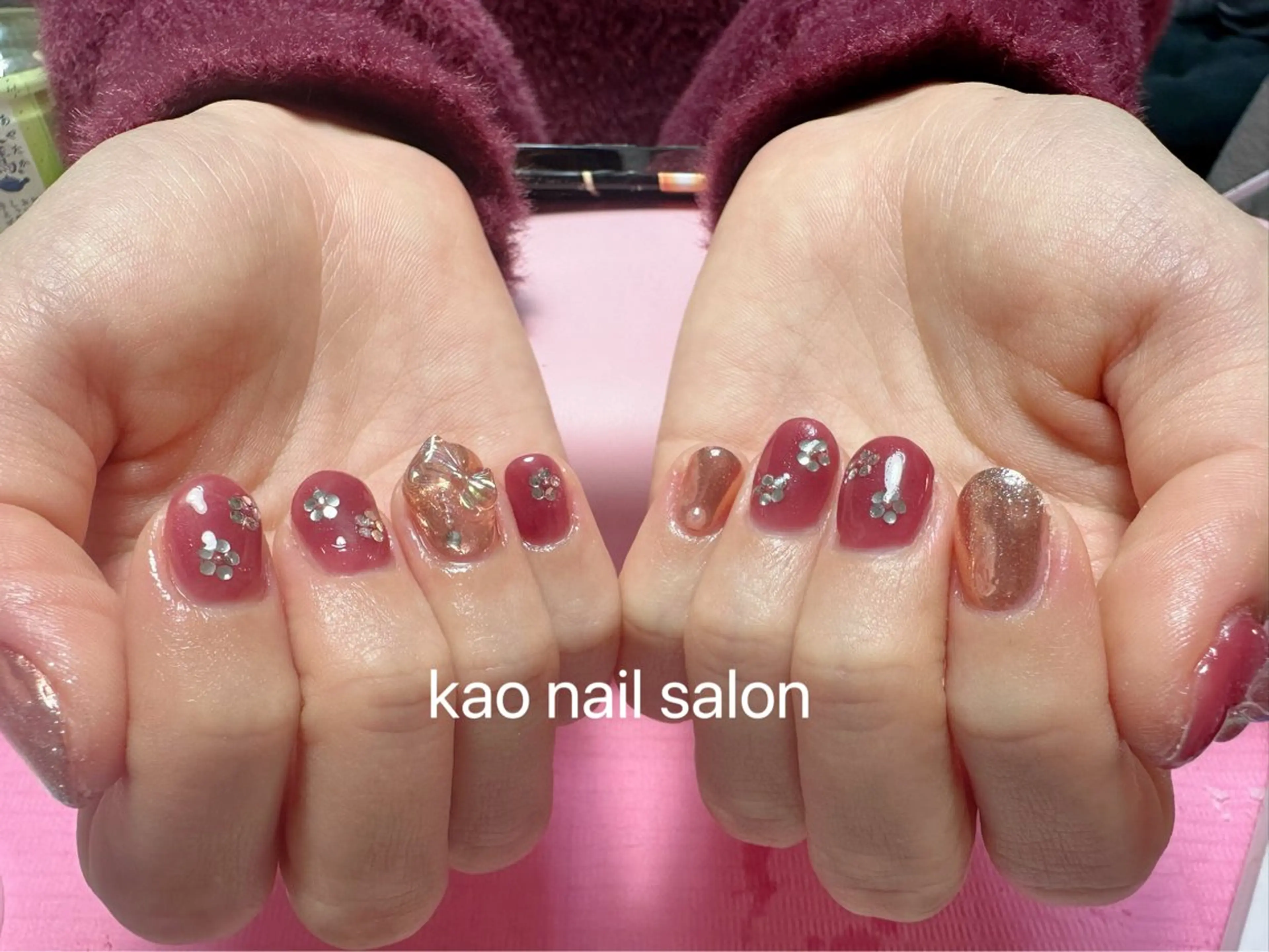 ネイル チークネイル 長さ出し フレンチネイル ジェルネイル ガラスフレンチ ハンドネイル kao nail マグネット/長さだしのネイルデザイン