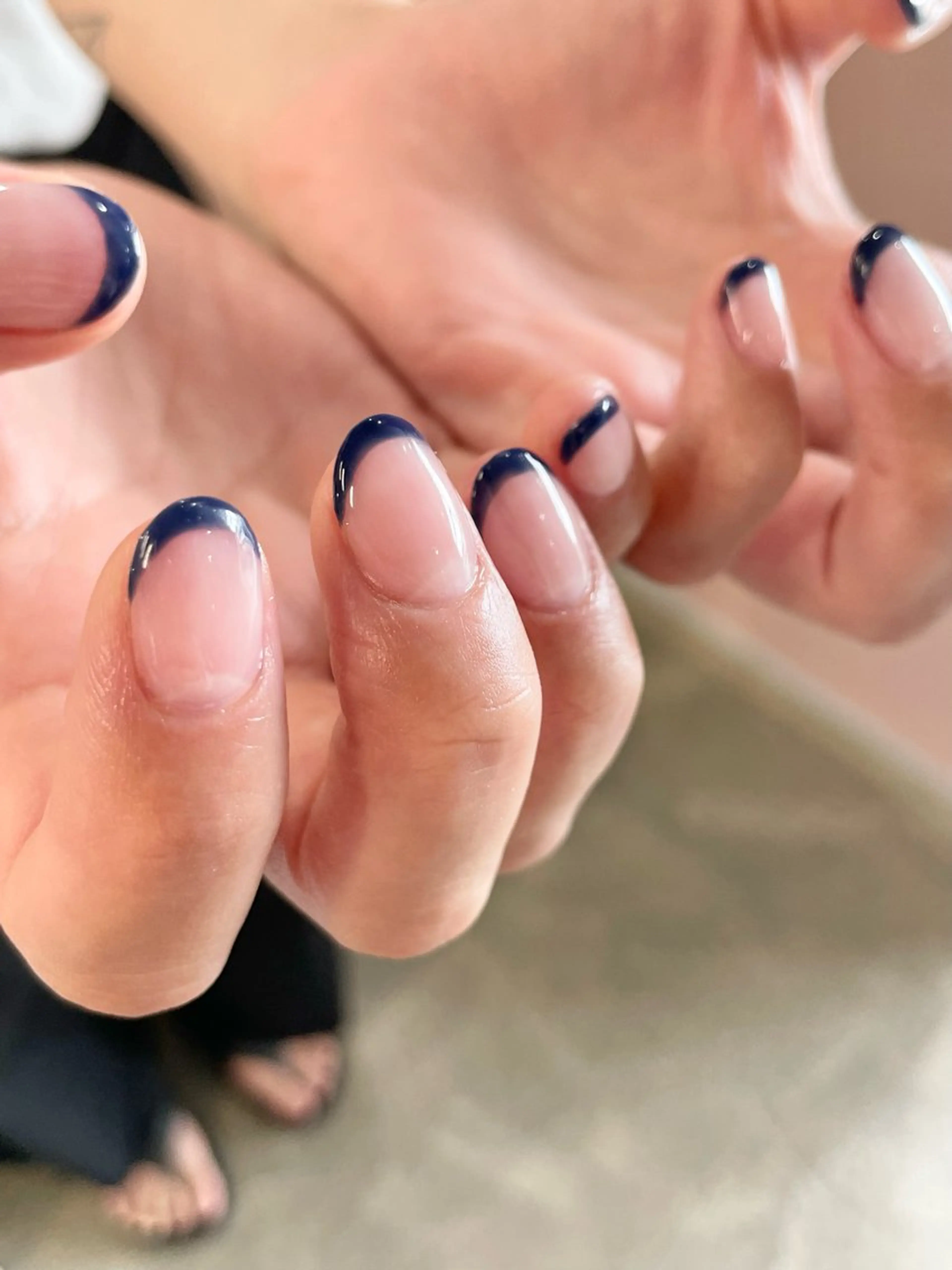 ネイル フレンチネイル ネイビー Daywithout Aniting横山のネイルデザイン