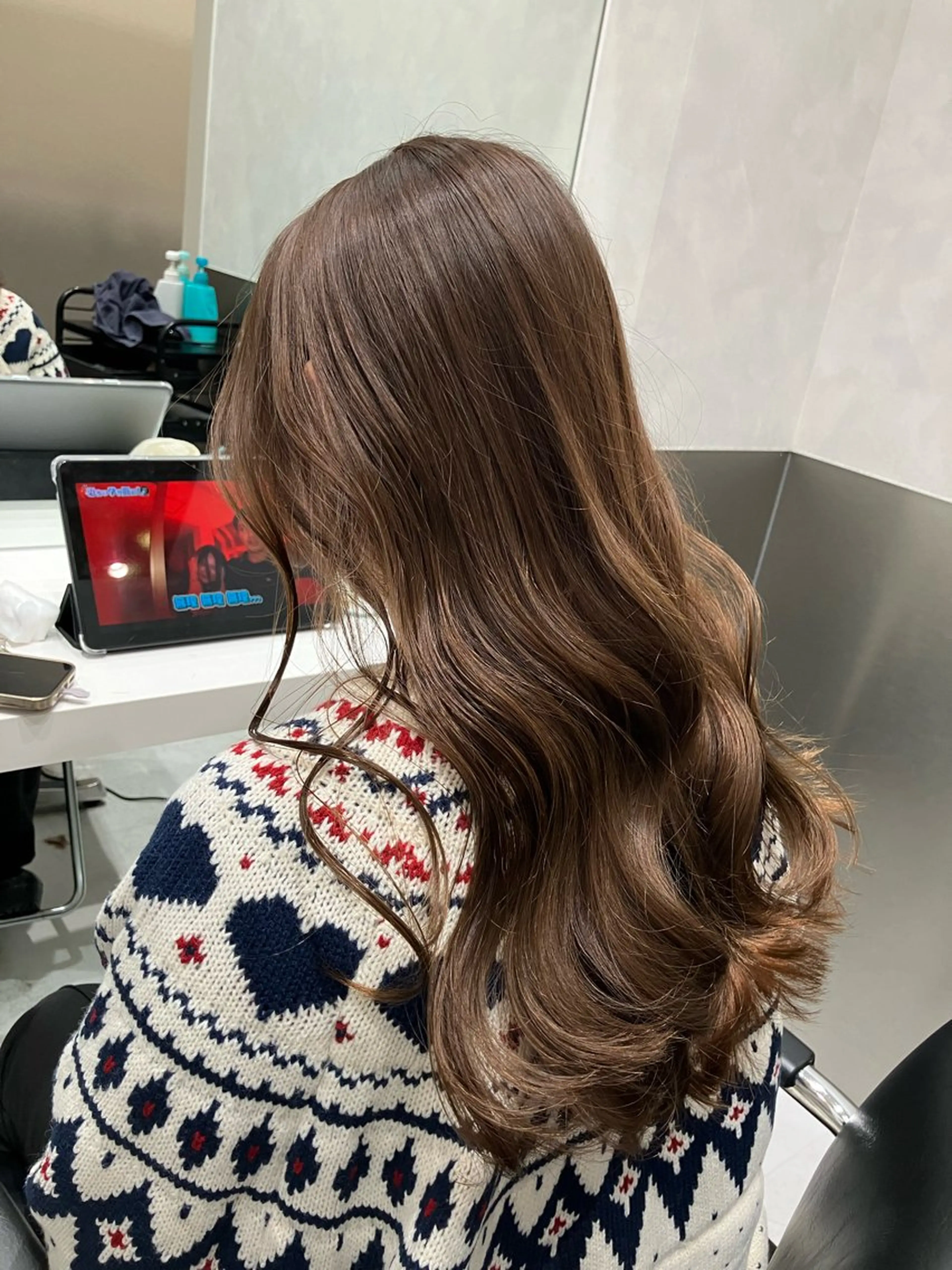 ロング カラー カット ヘアカラー トリートメント 💖ブリーチなし透明 感💖ASAHIのヘアスタイル