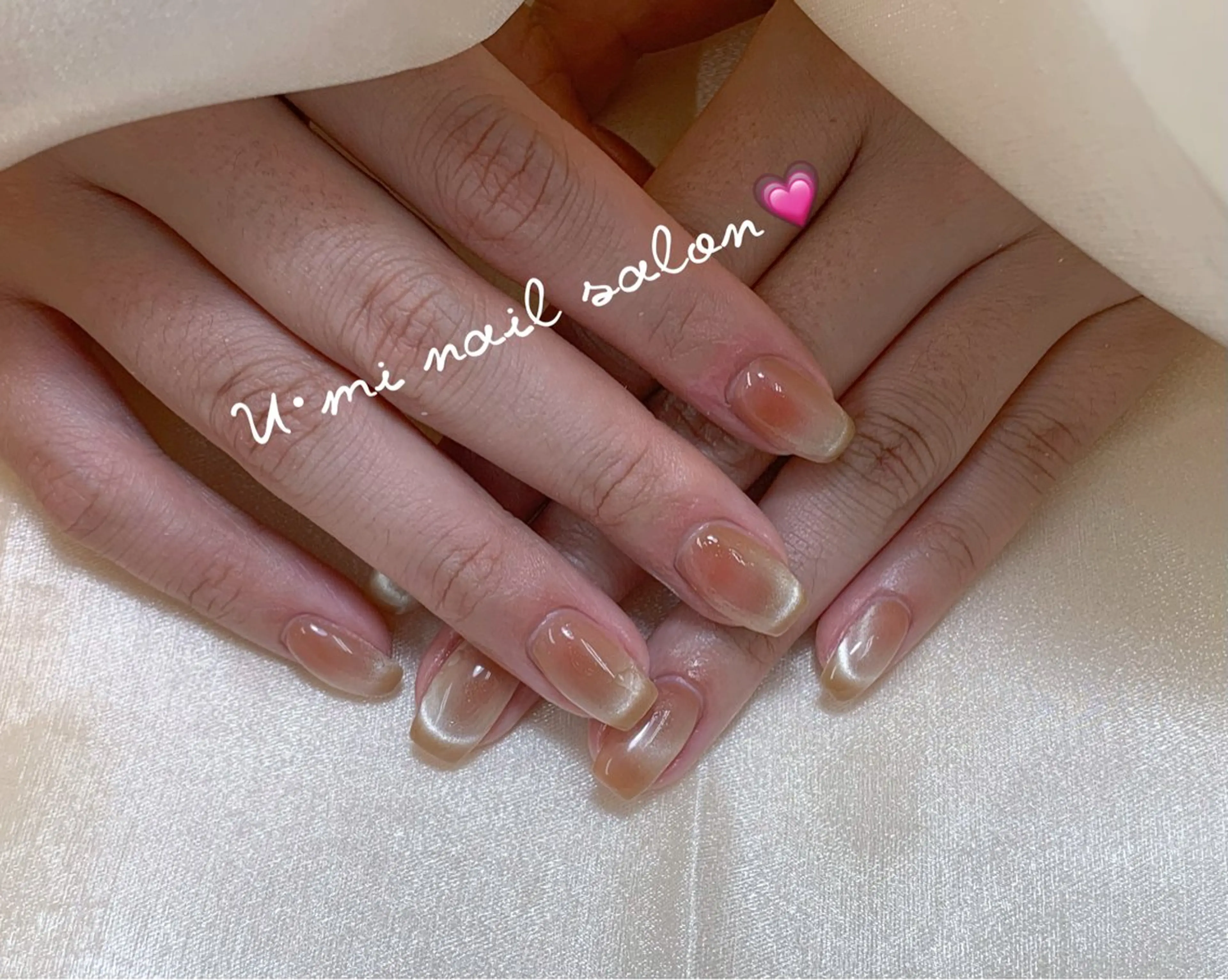 ネイル チークネイル フレンチネイル マグネットネイル マグネットフレンチ ハンドネイル U·Mi nail salon所属・U·Mi 上野御徒町容のネイルデザイン