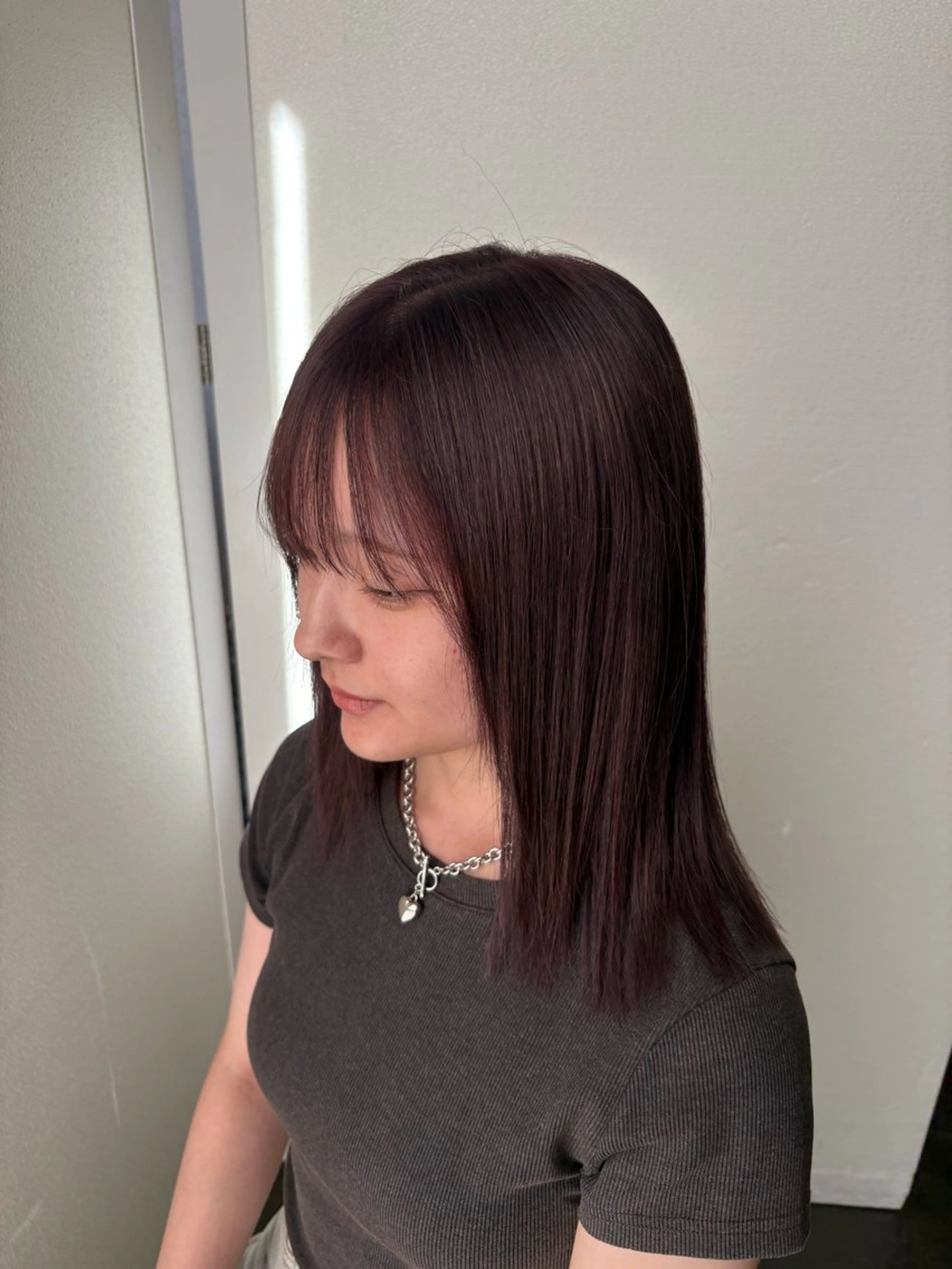 セミロング カラー ブリーチ ダブルカラー ラベンダーカラー 縮毛矯正 ヘアカラー SARAJU仁川 _aya🌼のヘアスタイル