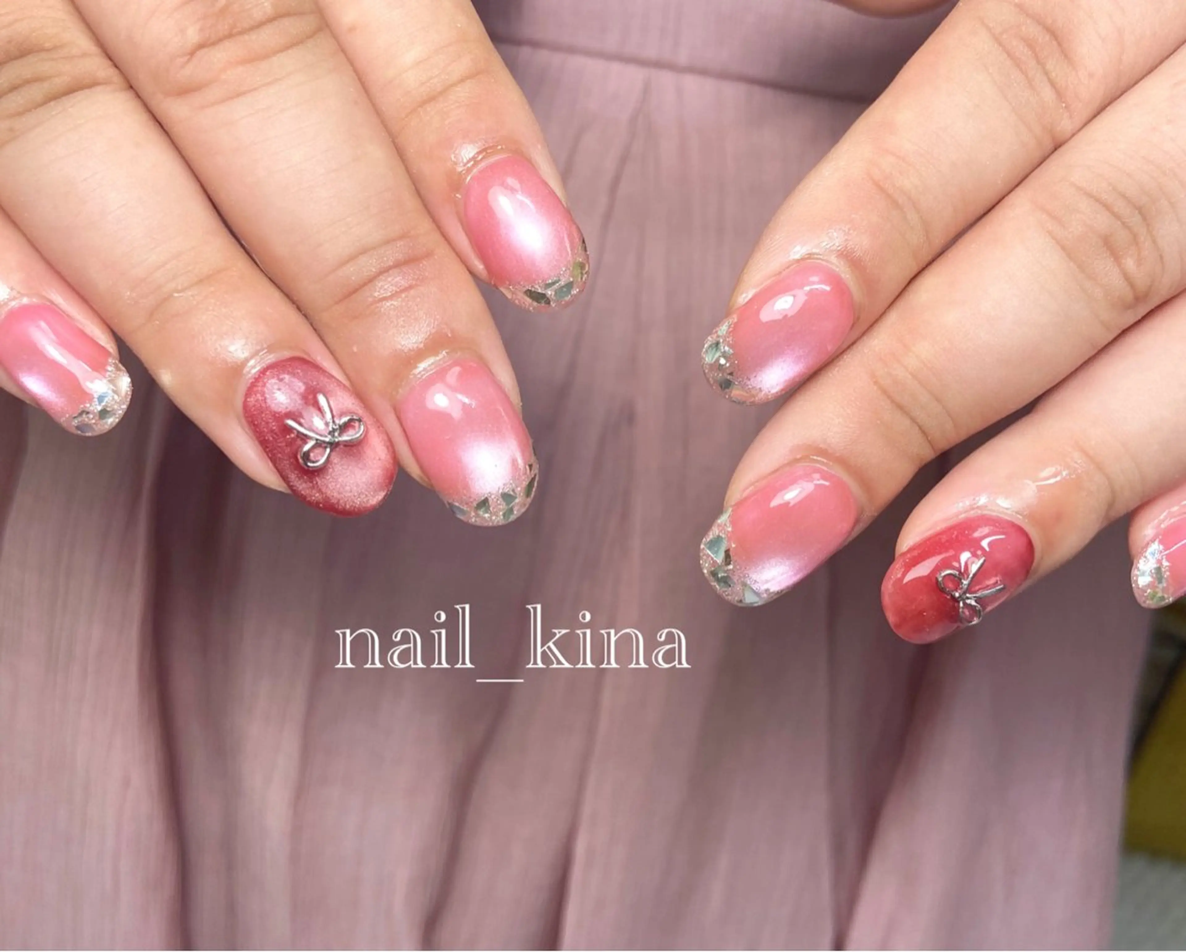 ネイル マグネットネイル マグネットワンカラー ワンカラーネイル nail_ kinaのネイルデザイン