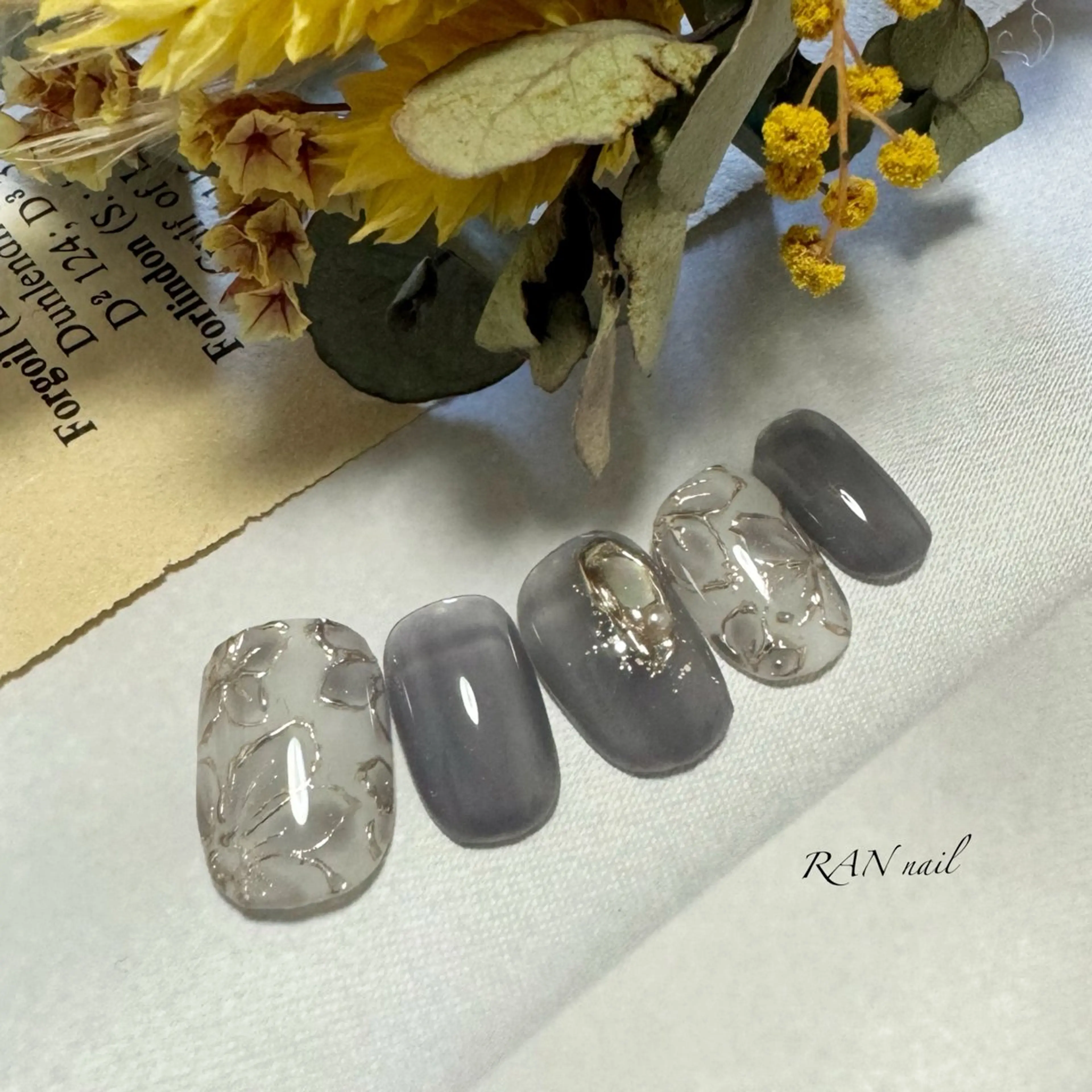 ネイル フラワーネイル ミラーネイル 夏ネイル ブライダルネイル ハンドネイル フットネイル RAN nailのネイルデザイン