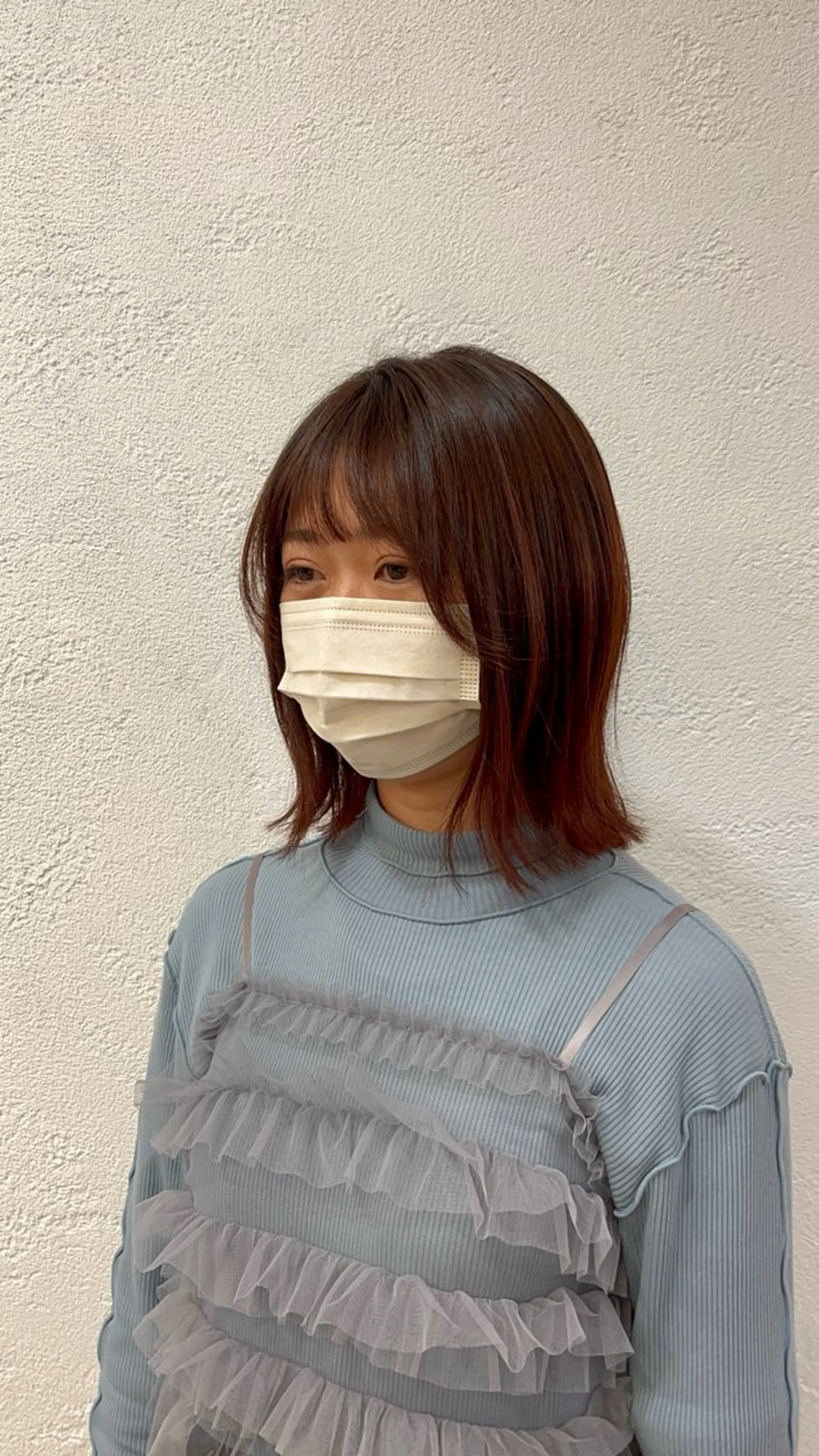 ミディアム ボブ くびれヘア 山本 梨華のヘアスタイル