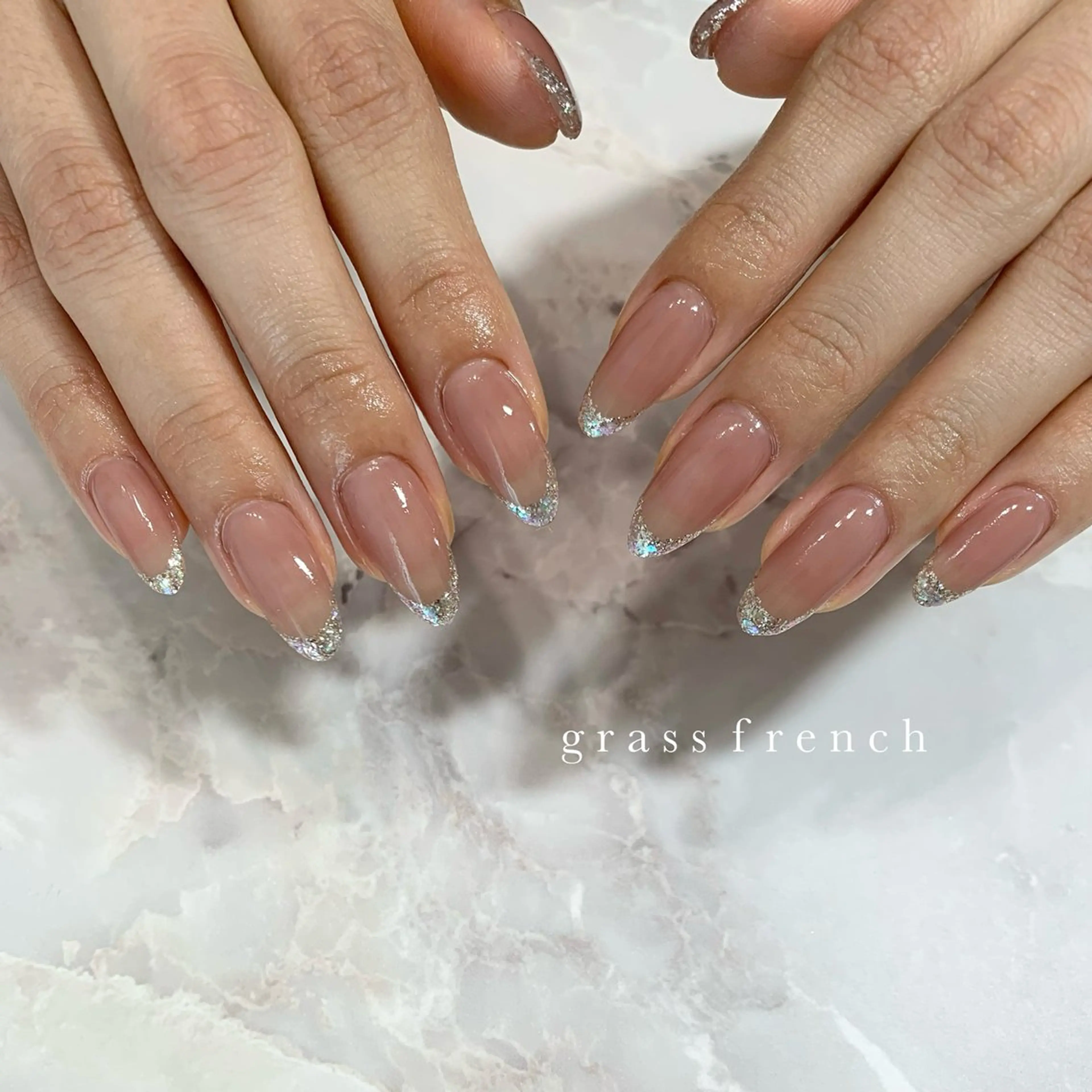 ネイル フレンチネイル ガラスフレンチ m.select nailのネイルデザイン