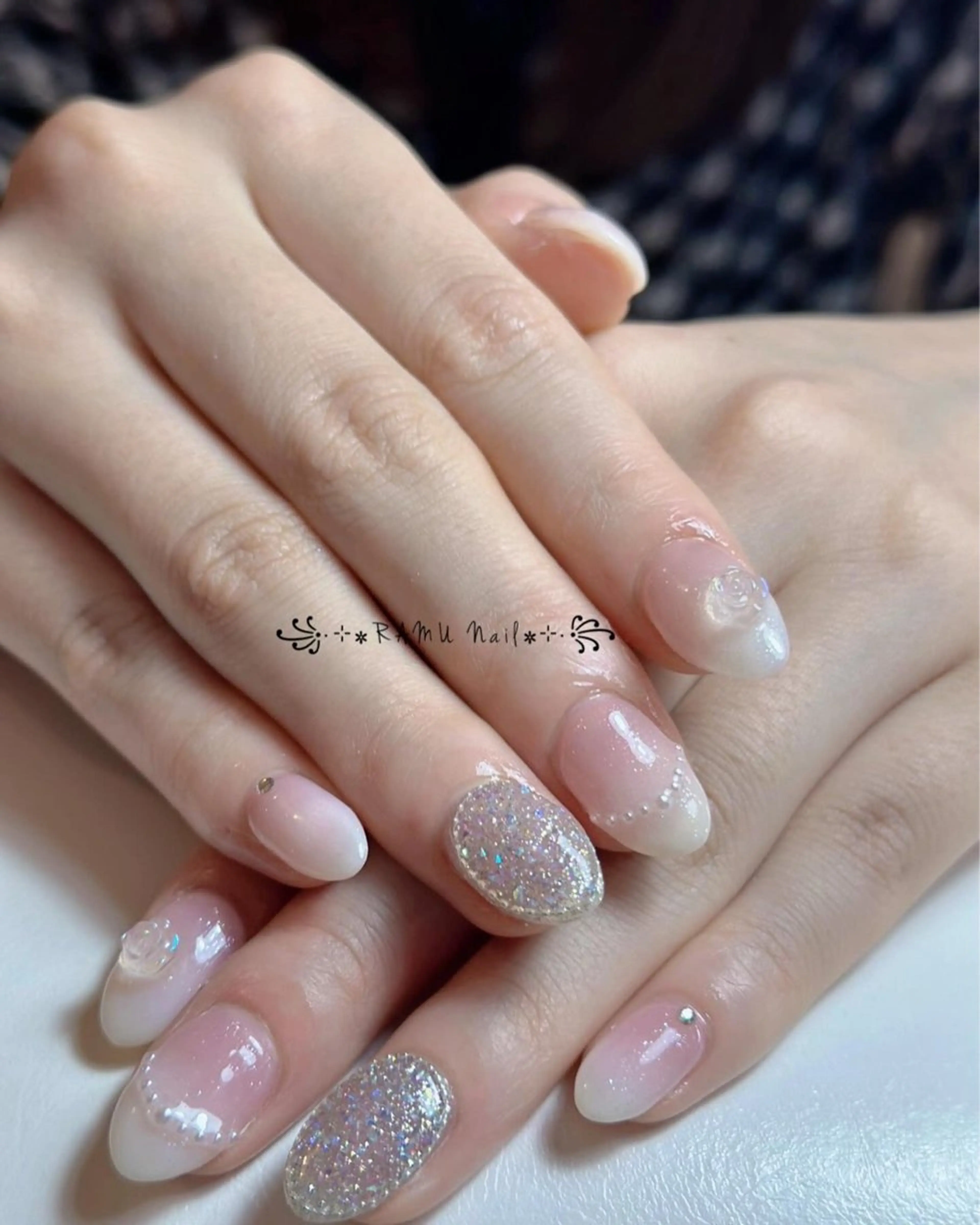 ネイル 韓国ネイル 冬ネイル ハンドネイル RAMU Nail 恵比寿店のネイルデザイン
