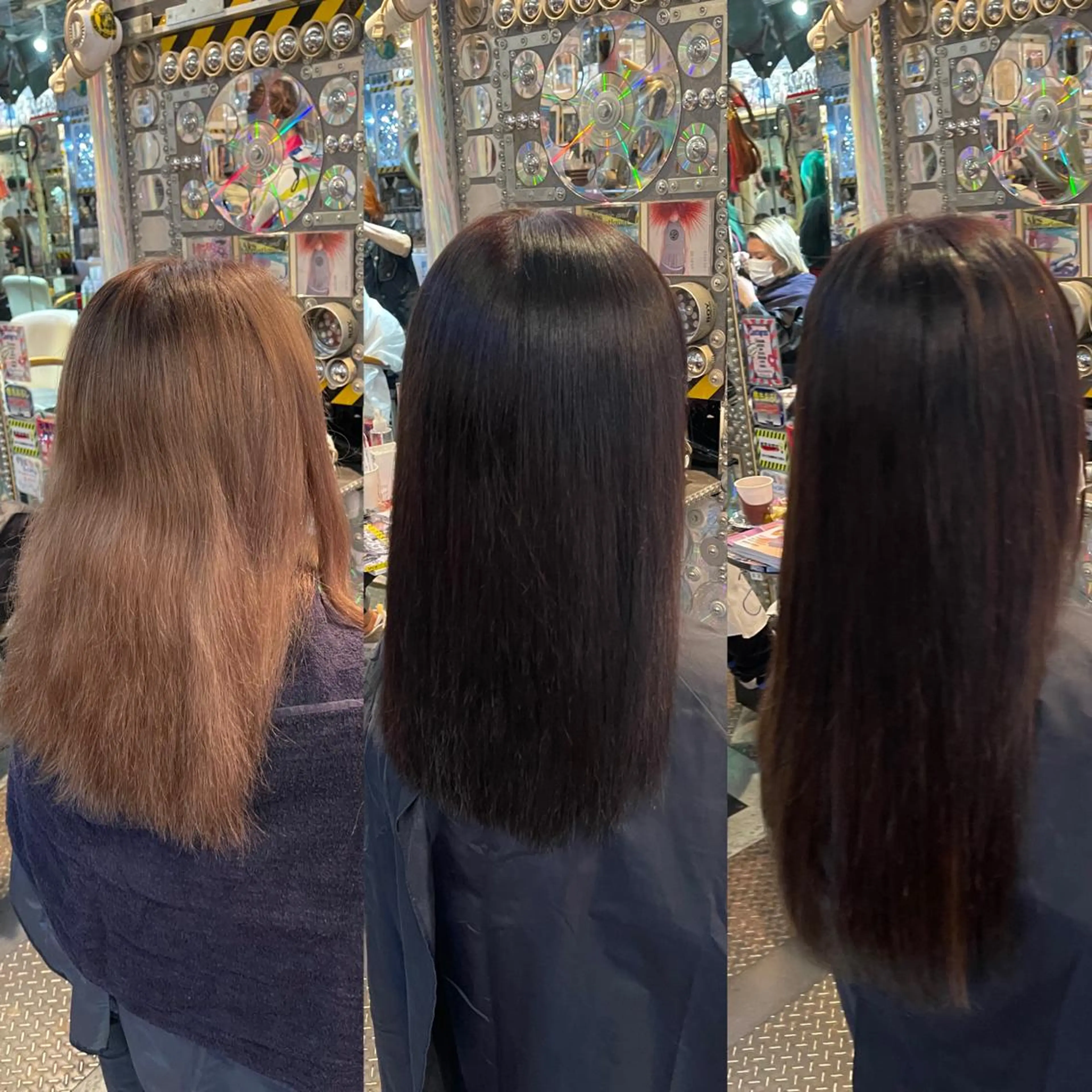 ミディアム カラー ヘアアレンジ マツエク・マツパ 編み込みエクステ シールエクステ ハイトーンカラー エクステ 🌈派手髪エクステ ブレイズ🌈ひろとのヘアスタイル