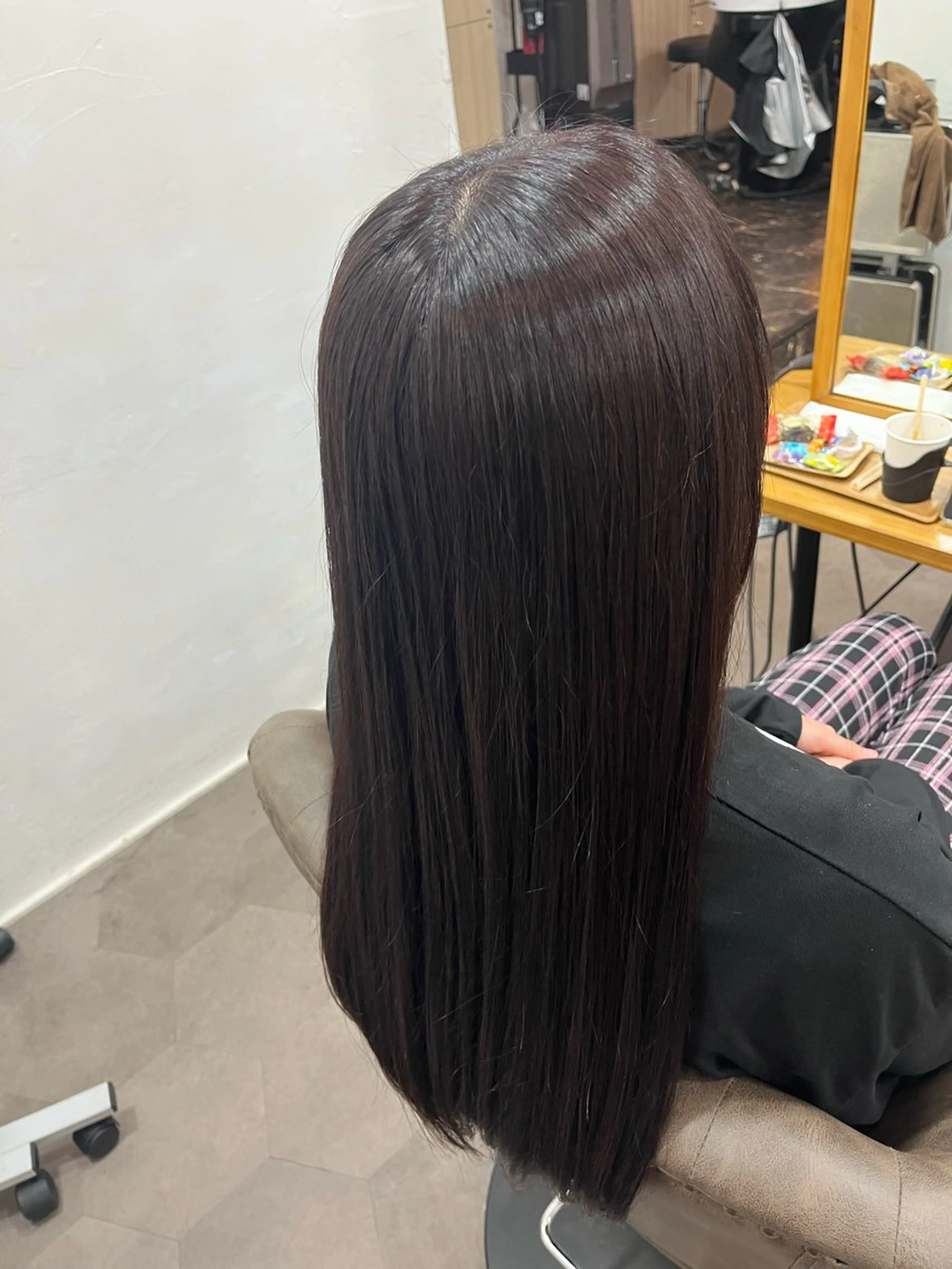 ロング ヘアカラー 縮毛矯正⚡️カラー いいじまのヘアスタイル