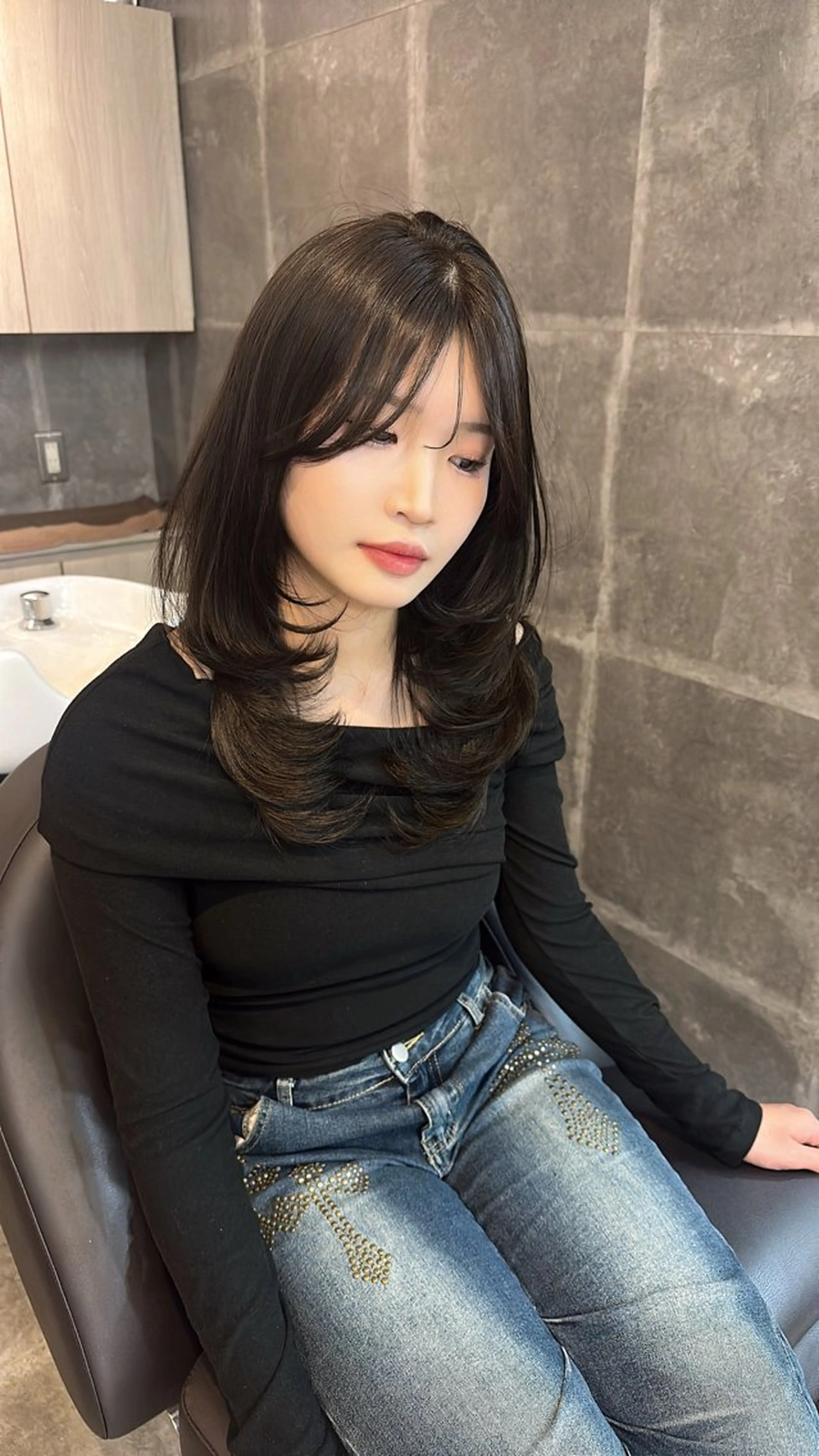 ミディアム カラー 透明感カラー 渡邊 理央のヘアスタイル