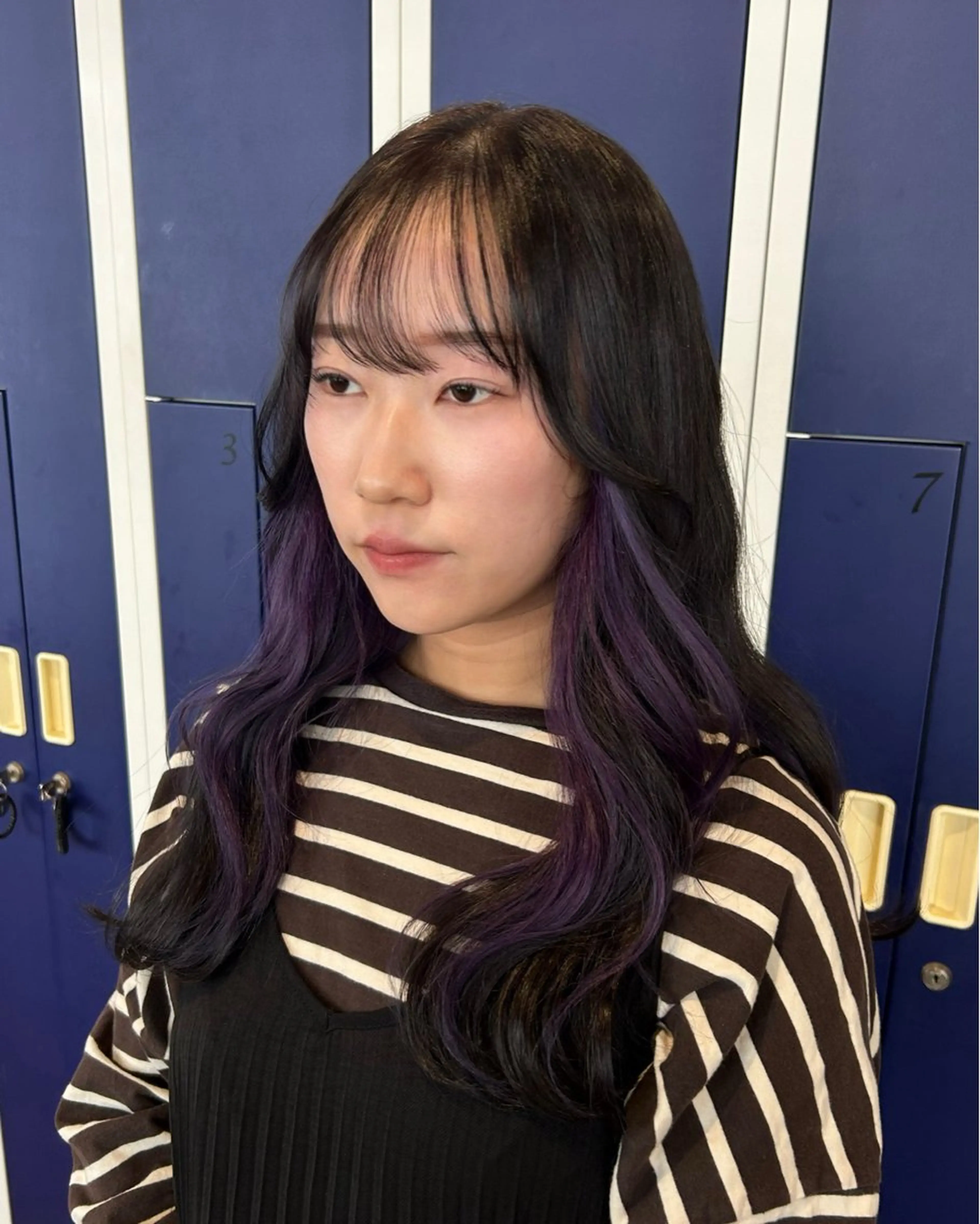 ロング カラー 透明感カラー インナーカラー ラベンダーカラー カノエ宇部厚南店 /つむぎのヘアスタイル