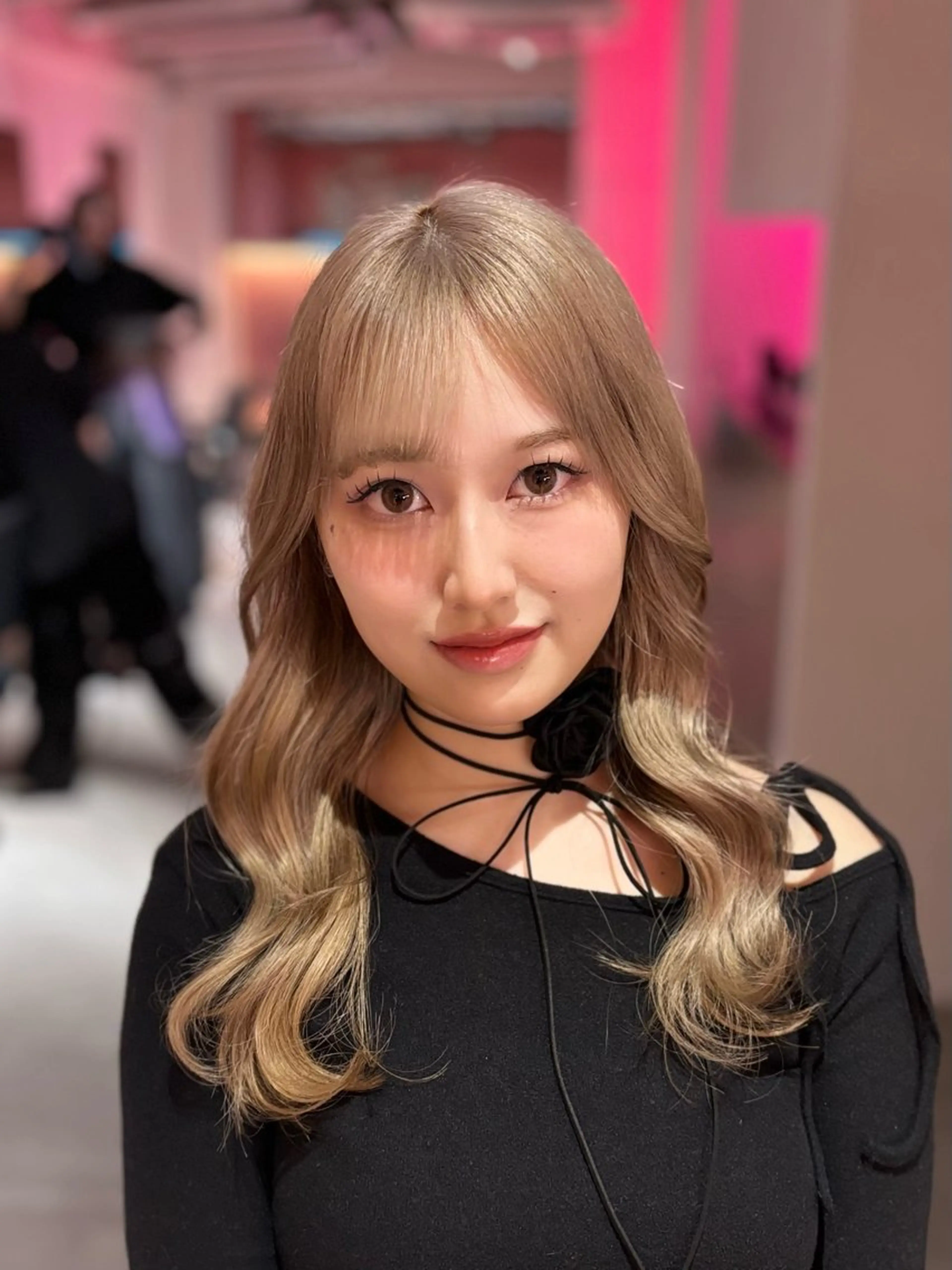 セミロング カラー 田中麻鈴/ハイトーン /ミルクティーのヘアスタイル