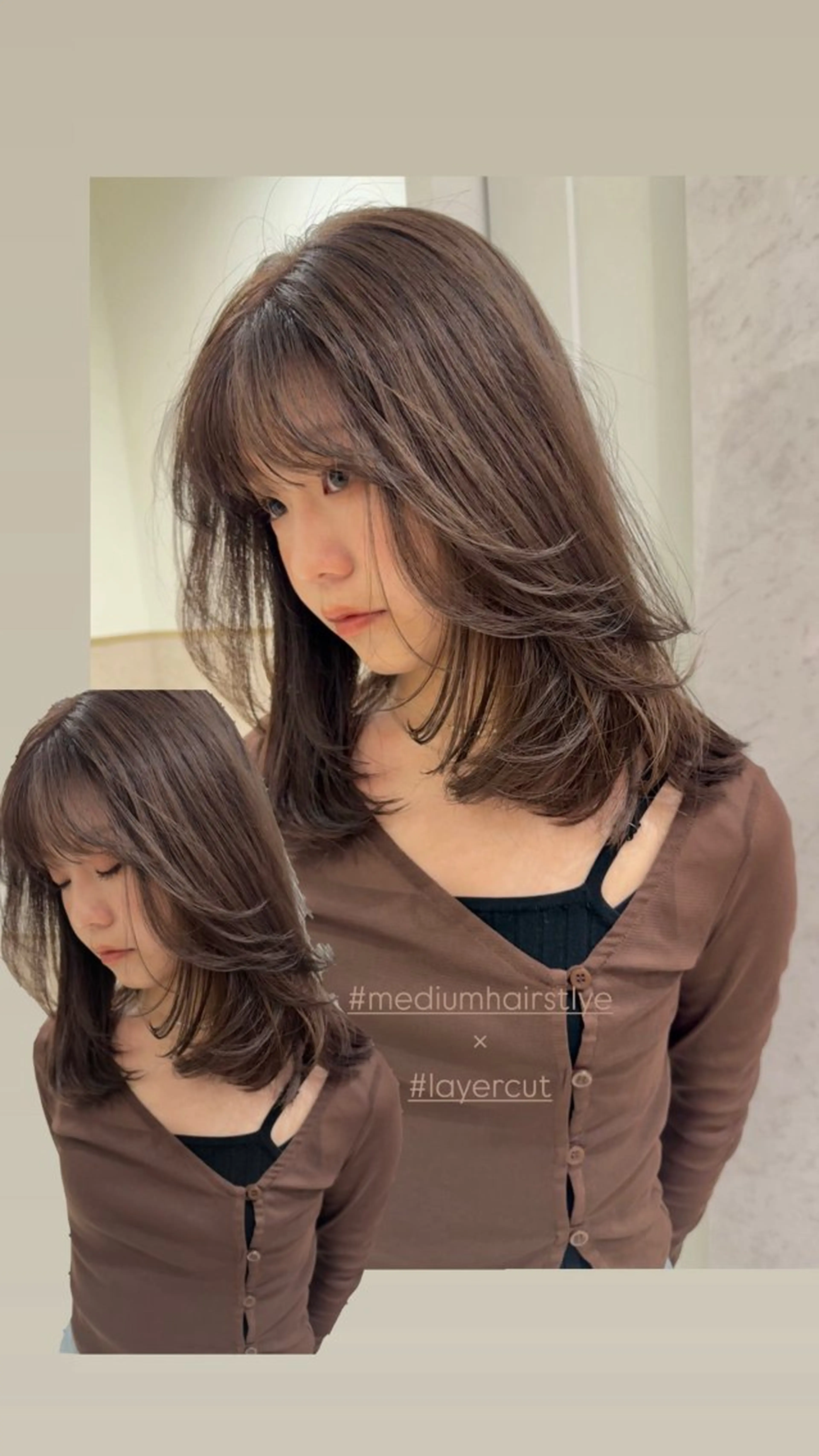 ミディアム 捺葵 @72tomi__のヘアスタイル