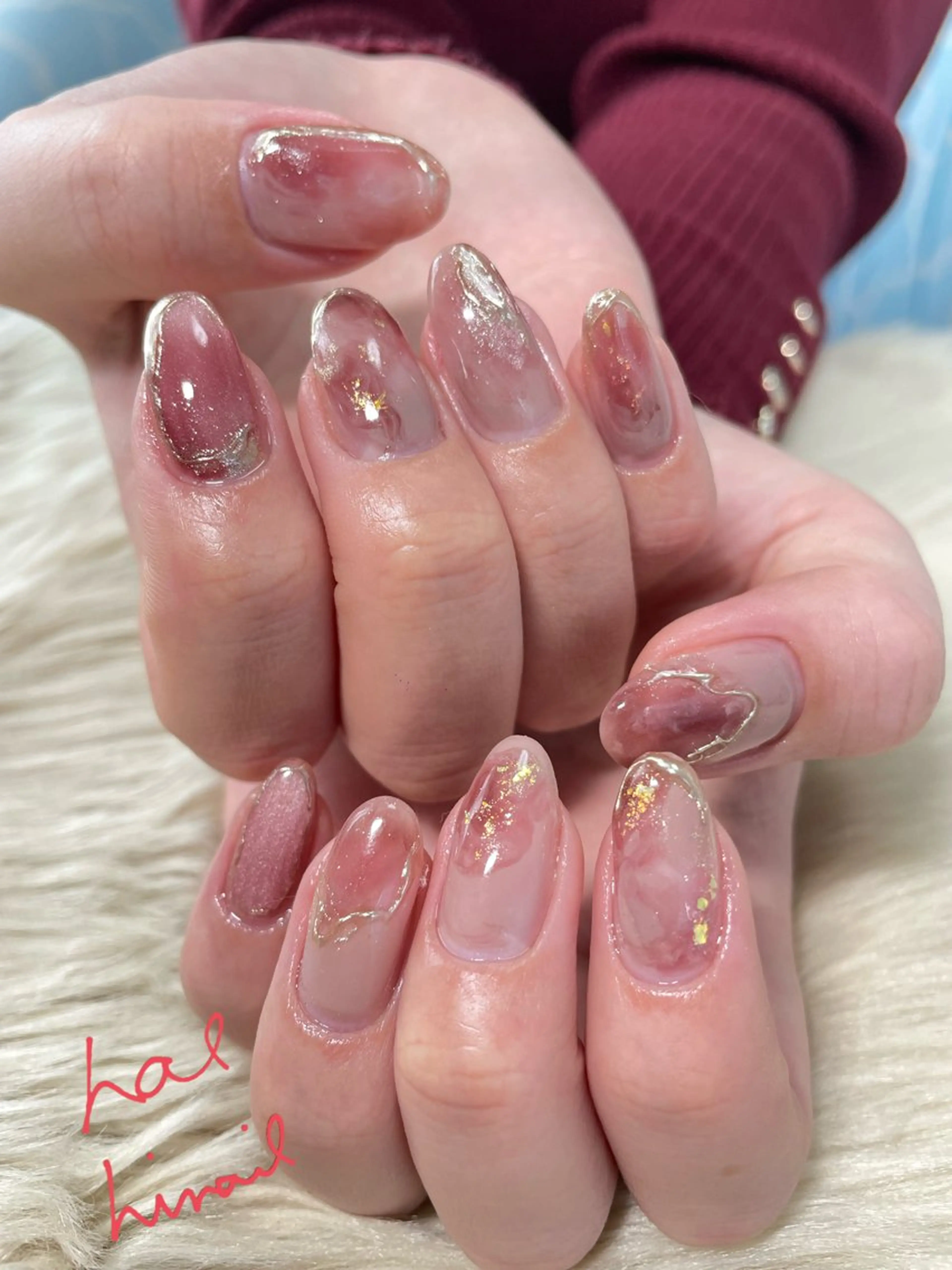 ネイル ミラーネイル ニュアンスネイル はるひな ねいるのネイルデザイン