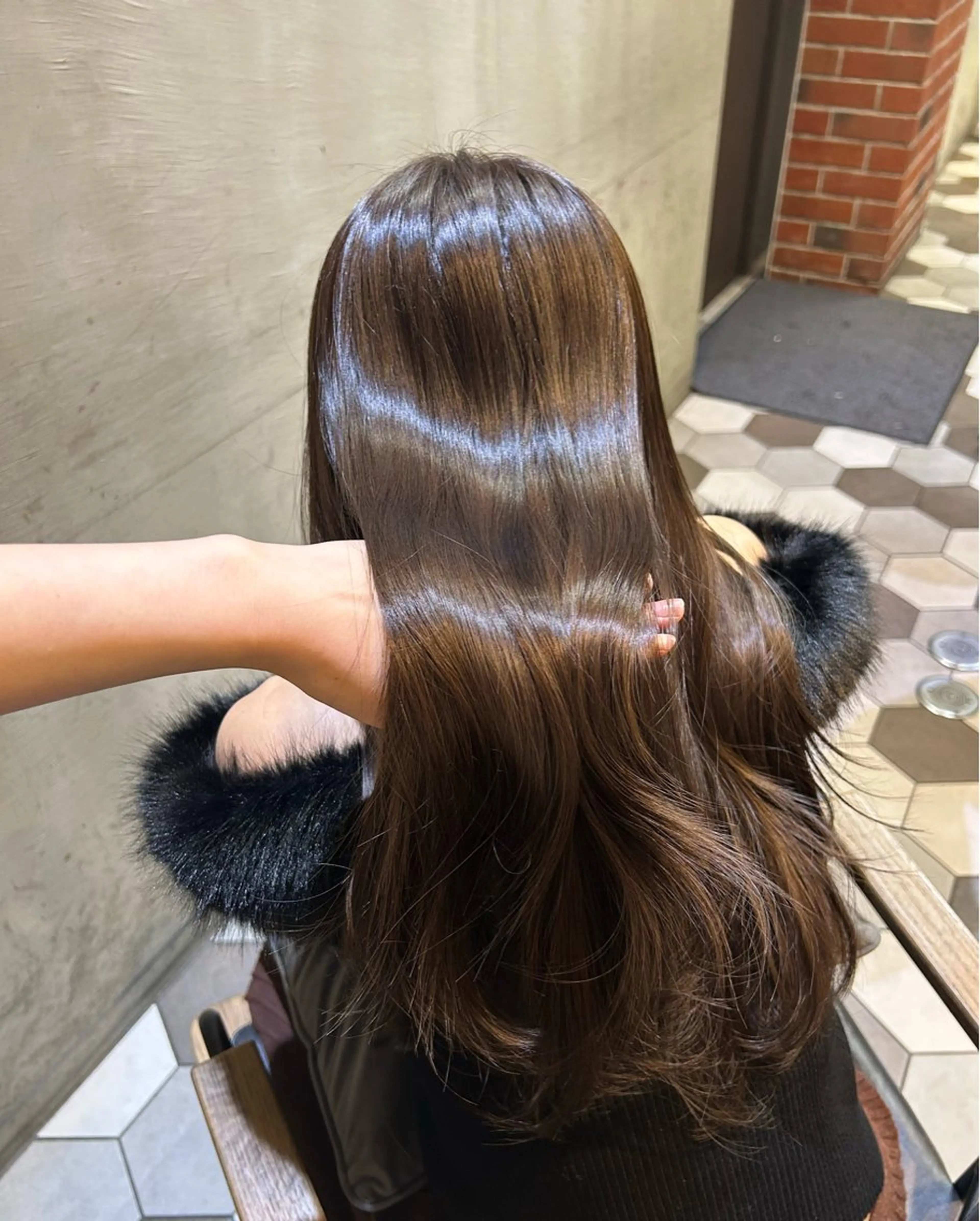 ロング カラー カット ヘアカラー ninaアイドル前髪 ×透明感🎀のヘアスタイル