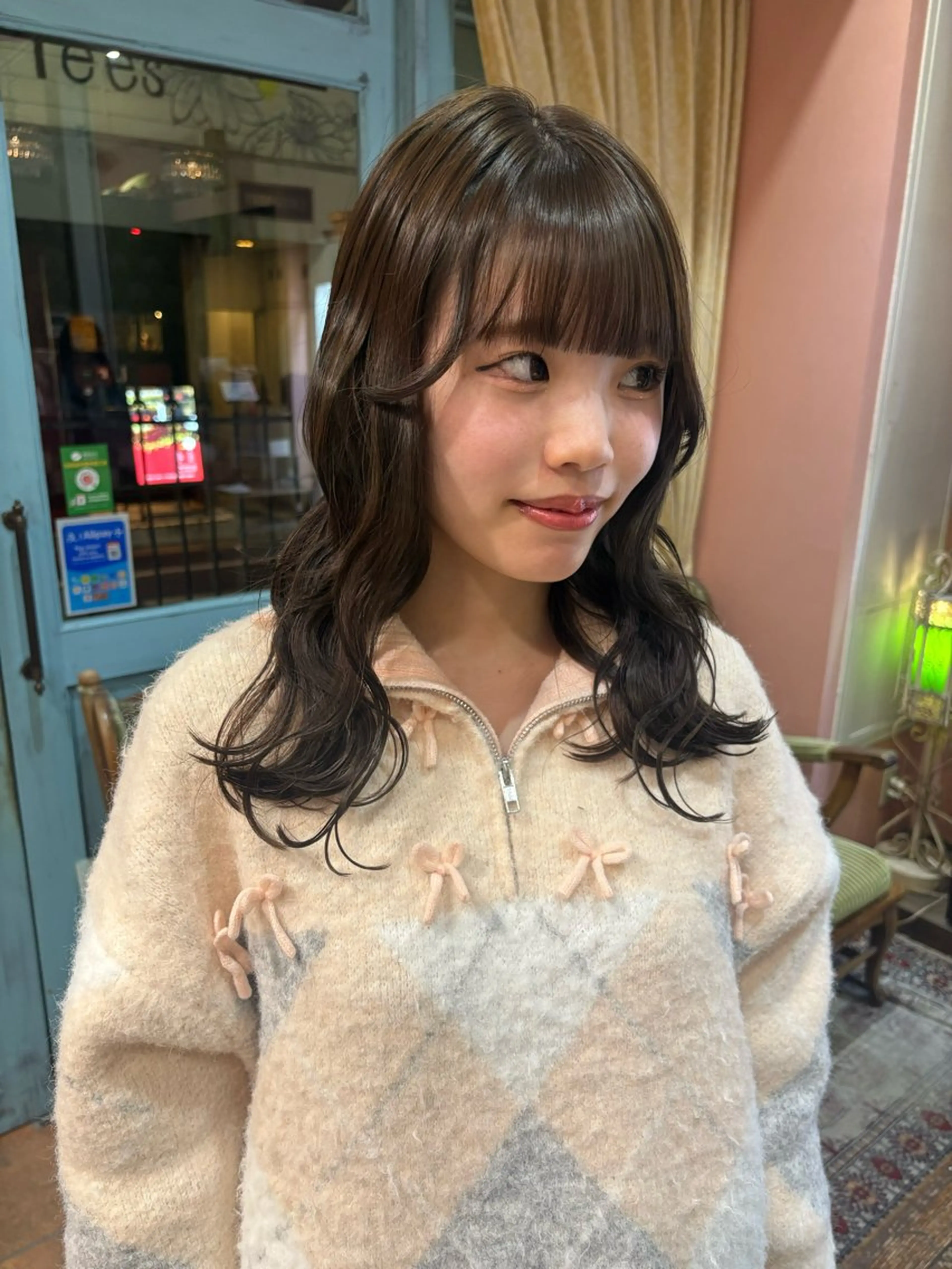 セミロング カラー ヘアカラー トリートメント なぎさ 🎀  / 透明感カラー/心斎橋のヘアスタイル