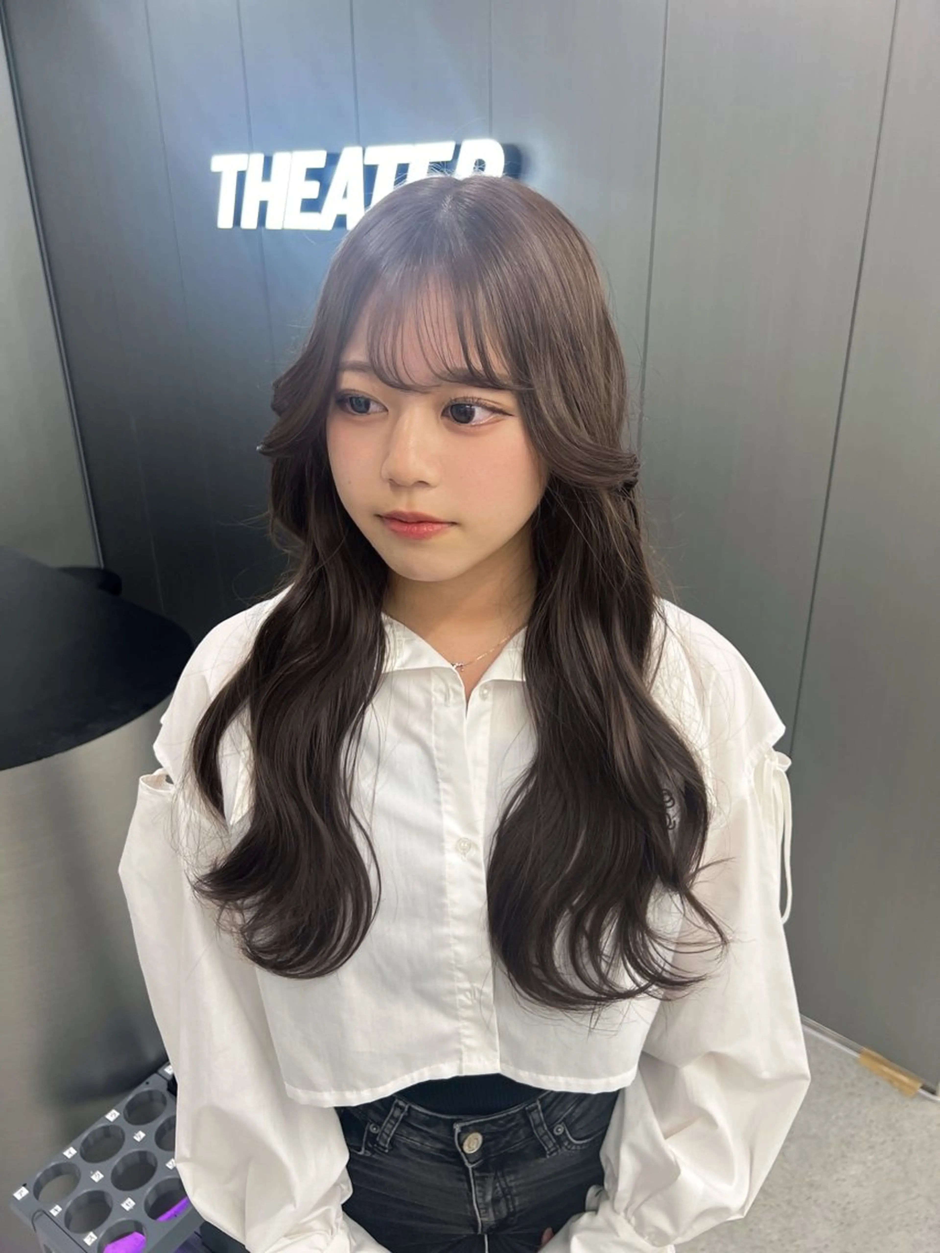 ロング カラー 暗髪🩶ラベンダー/ ブルー/ユウナ🤍のヘアスタイル