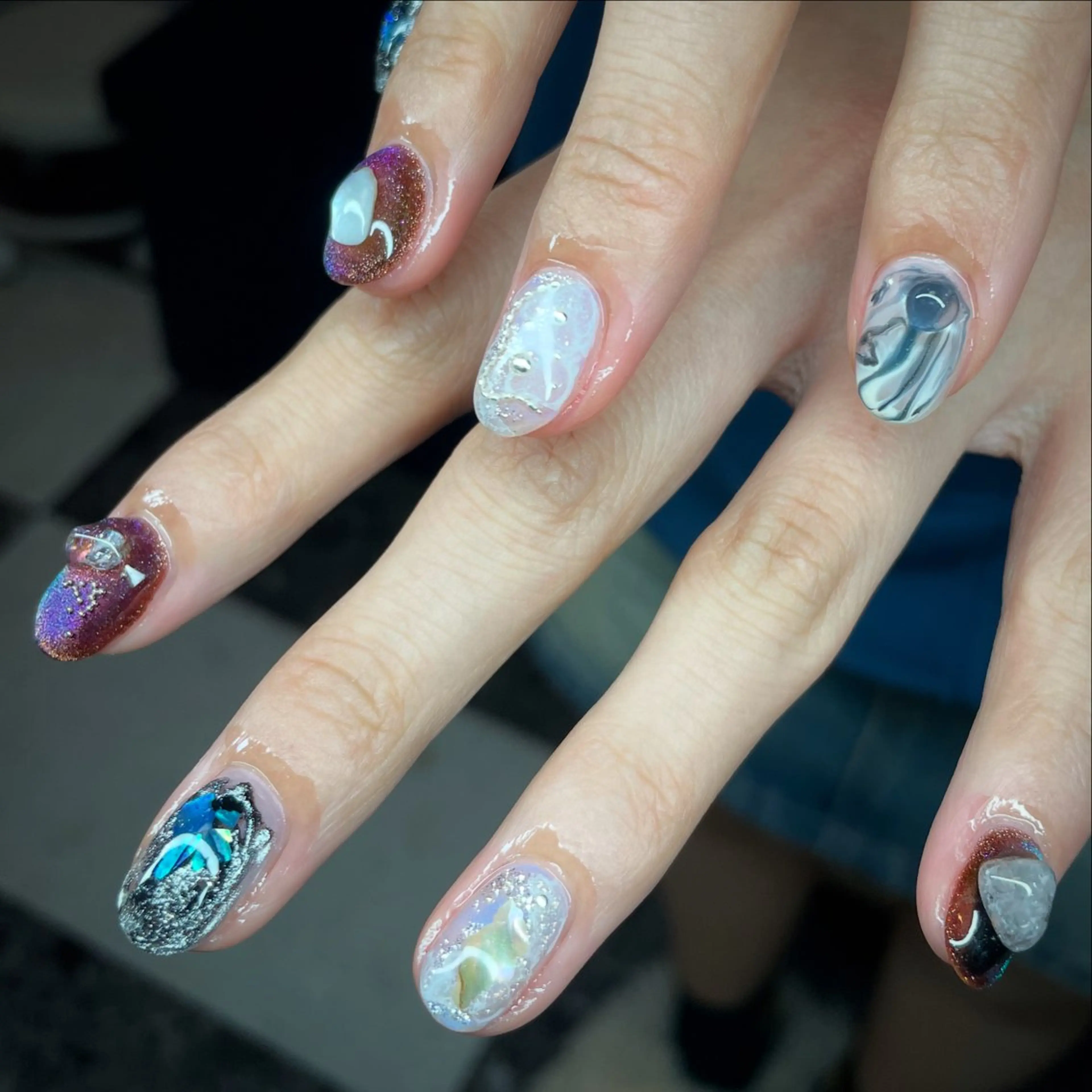 ネイル アートネイル ニュアンスネイル シンプルネイル フットネイル posa nail モエミのネイルデザイン