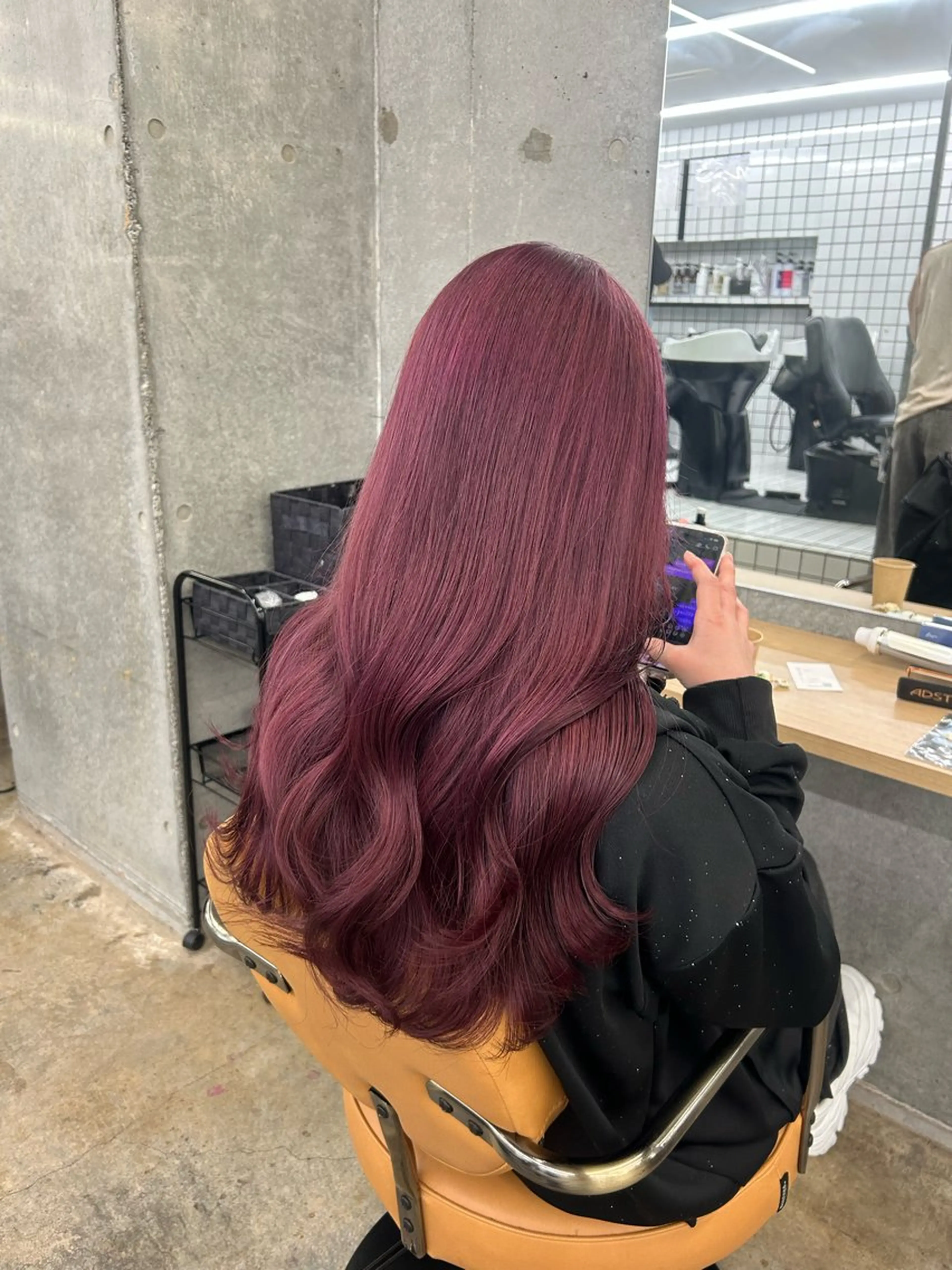 ロング カラー ヘアカラー トリートメント 🌷ラベンダーピンク 顔まわり🌷ねいろのヘアスタイル