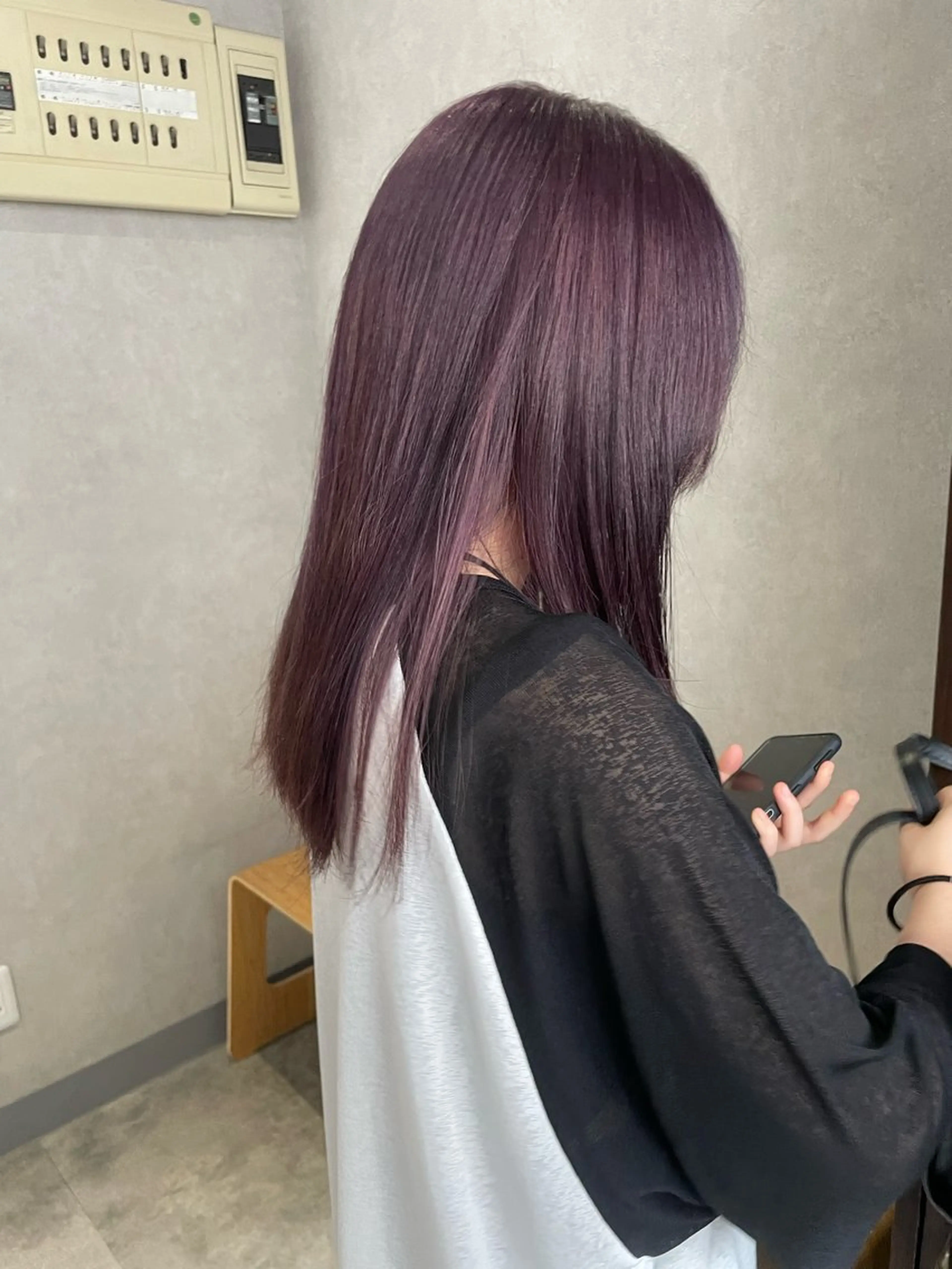 ロング カラー ブリーチ バイオレットカラー ヘアカラー トリートメント 髪質改善/Bloss om🌷高橋沙衣のヘアスタイル