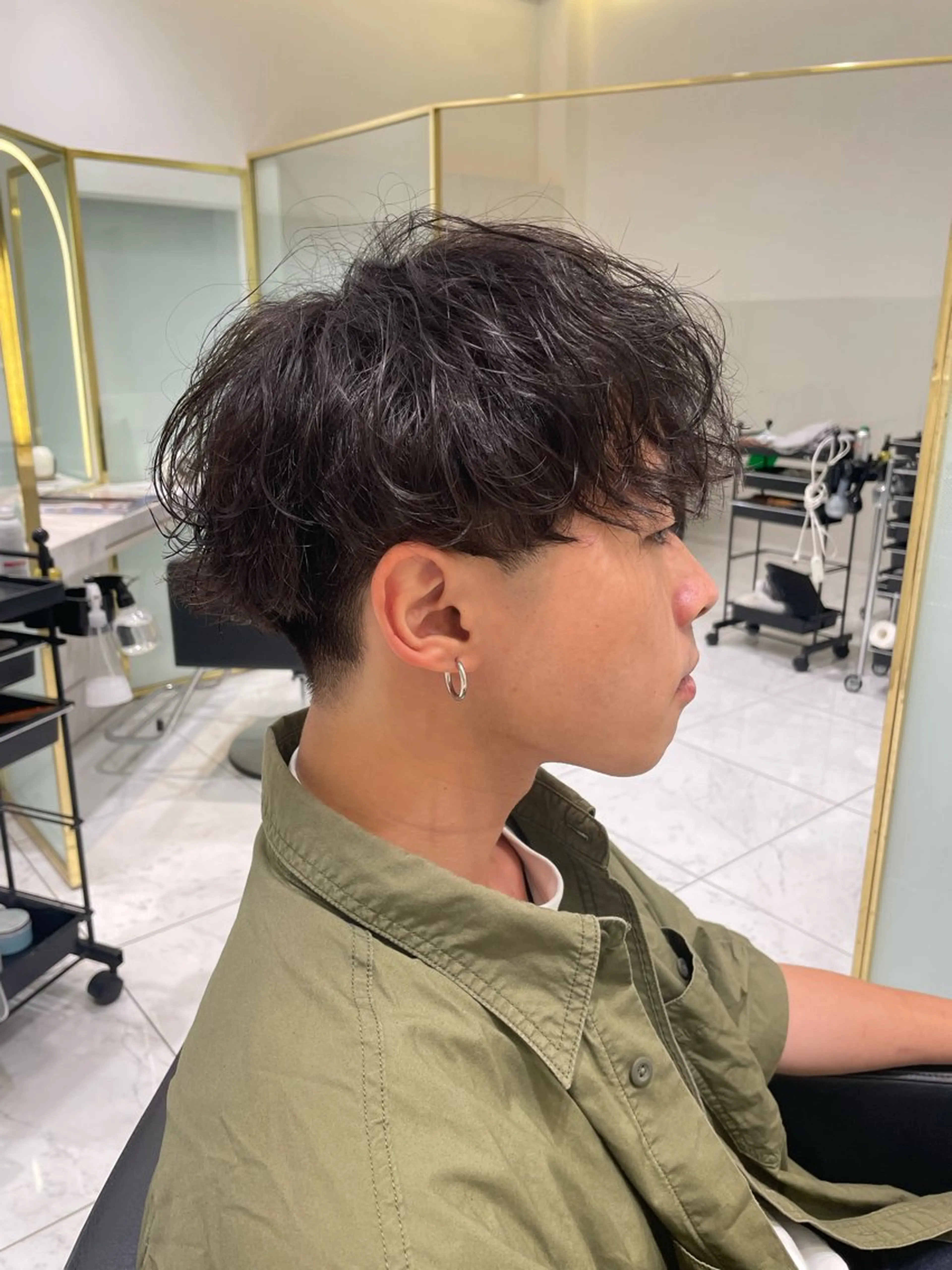 ミディアム ミディアムパーマ カットモデル無料✨ 塚田のヘアスタイル