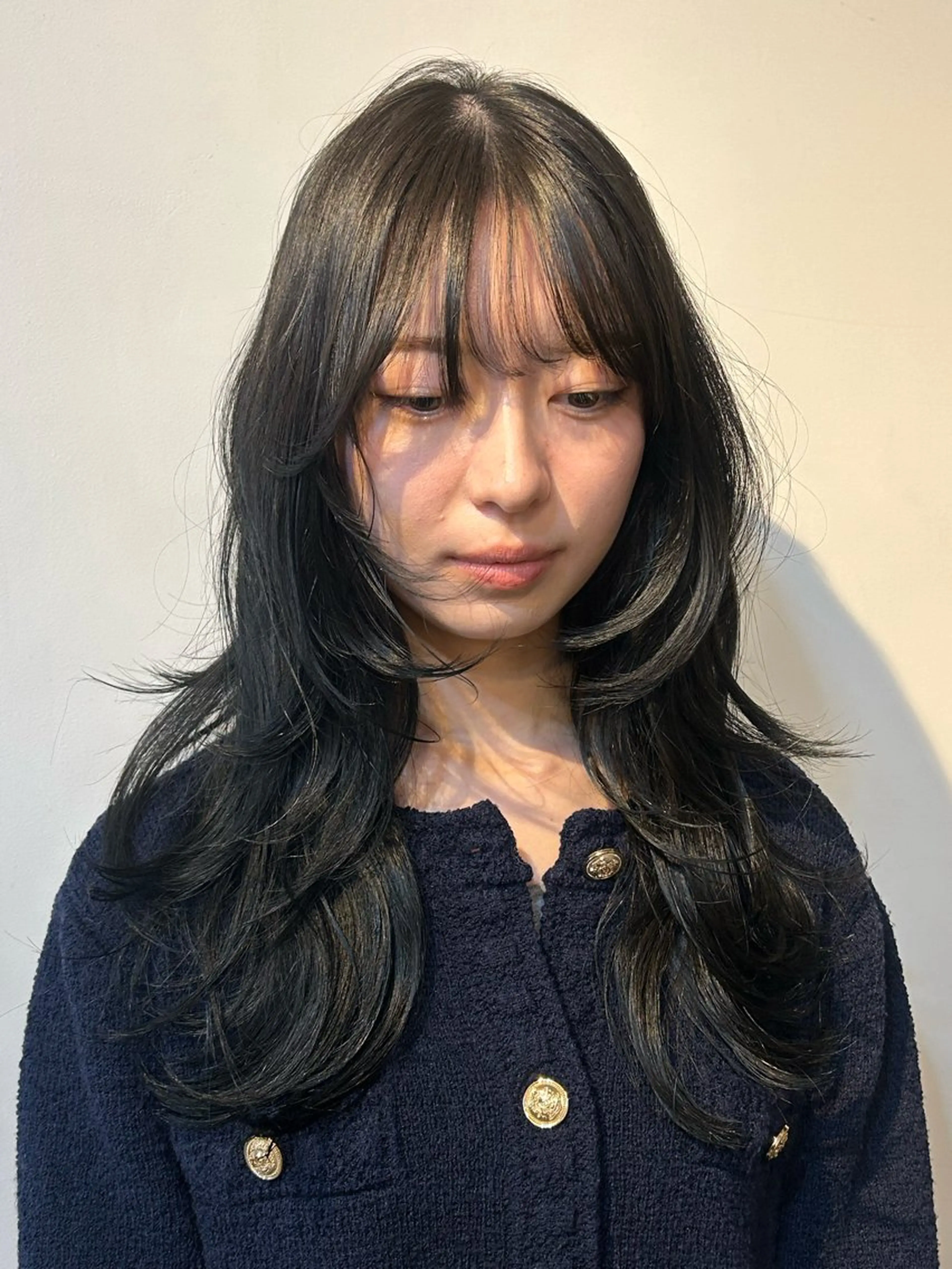 ロング カラー カット ヘアカラー ✂韓国レイヤー 🦋みやび🪽のヘアスタイル