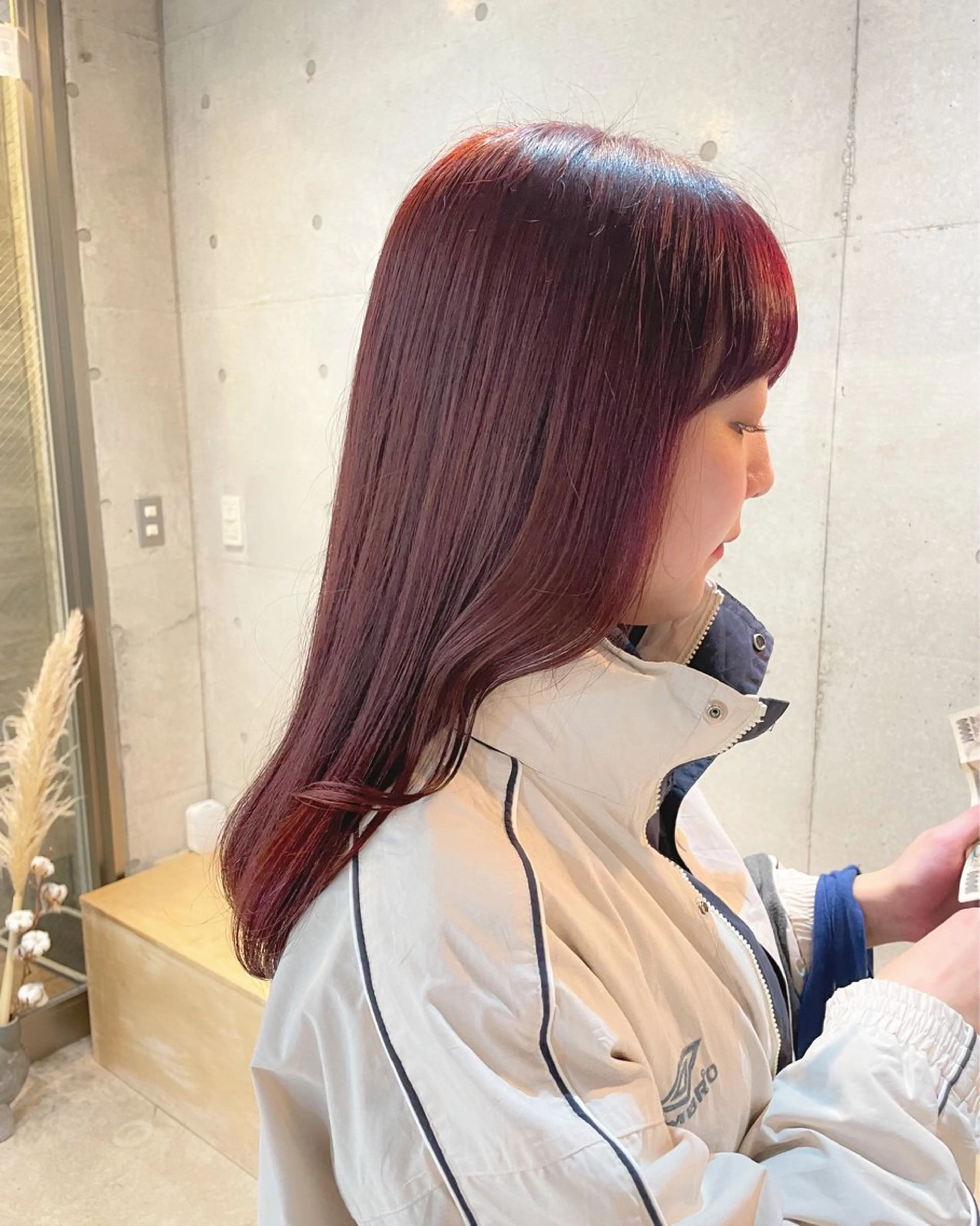 セミロング カラー ブラウンカラー レッドカラー レッドブラウン カット ヘアカラー トリートメント 【表参道】Ruri デジタルパーマのヘアスタイル
