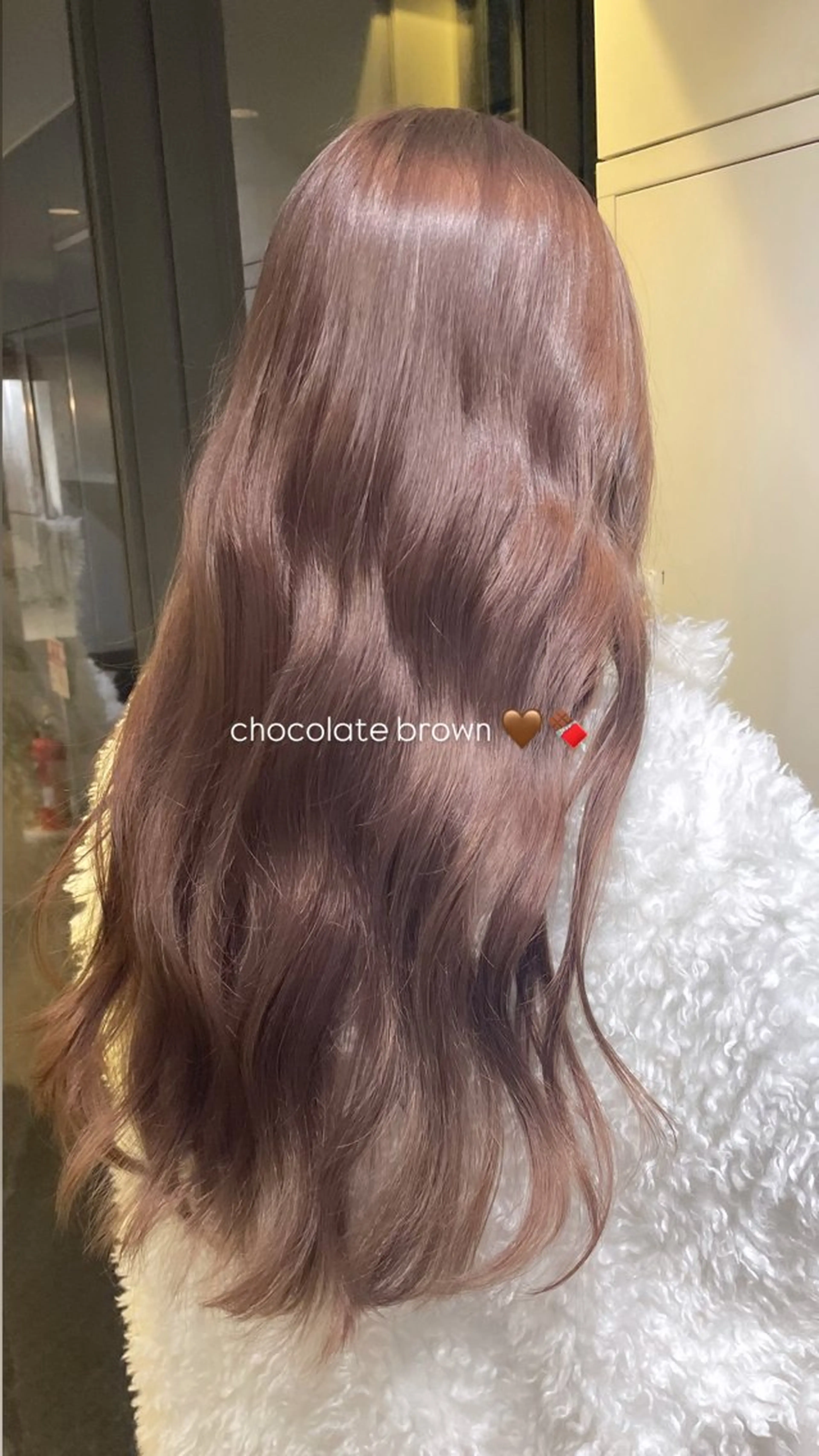 ロング カラー ブリーチ ブラウンカラー チョコレートブラウン 透明感カラー おくにし はなのヘアスタイル