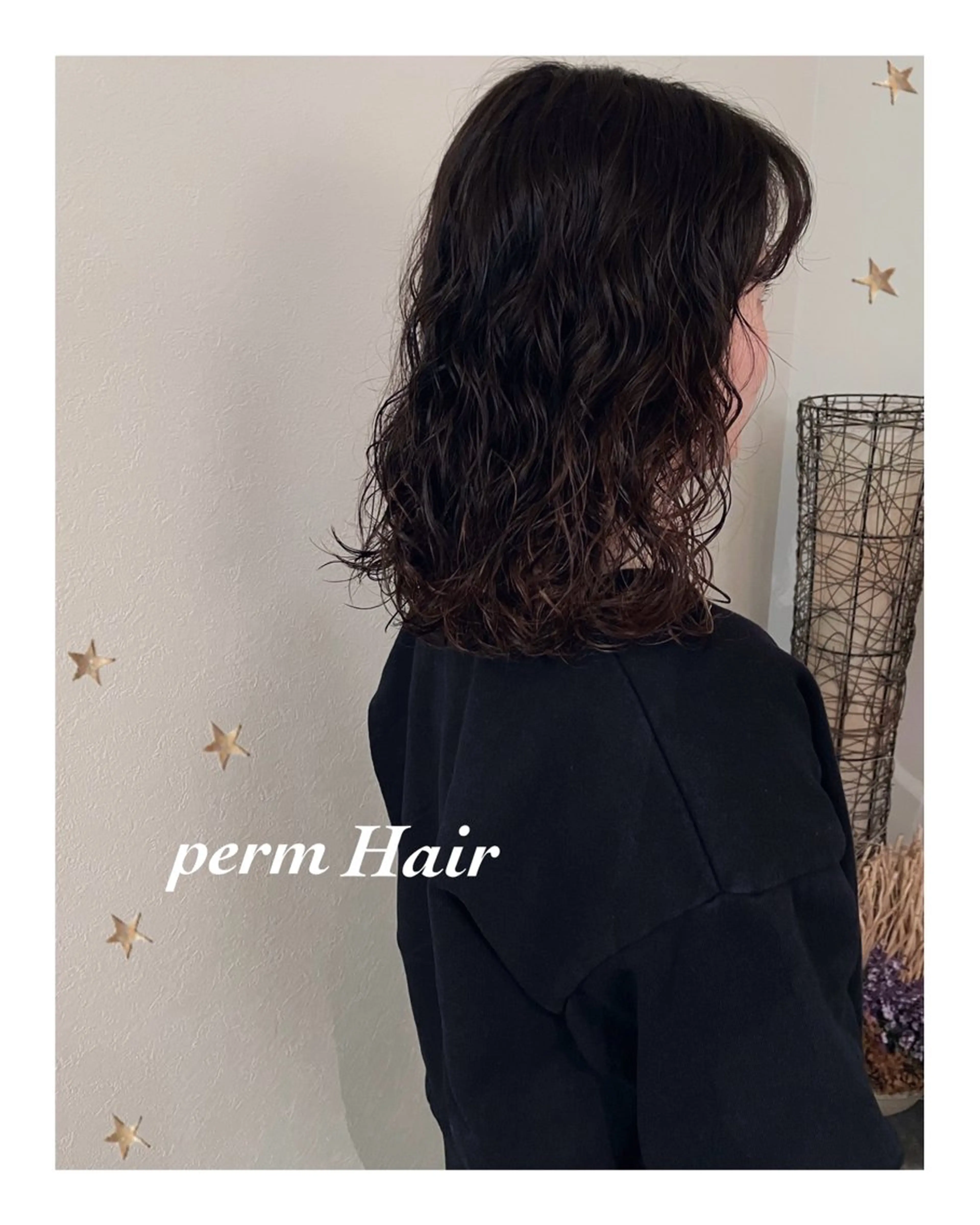 ミディアム パーマ カット パーマ 市川 千夏のヘアスタイル