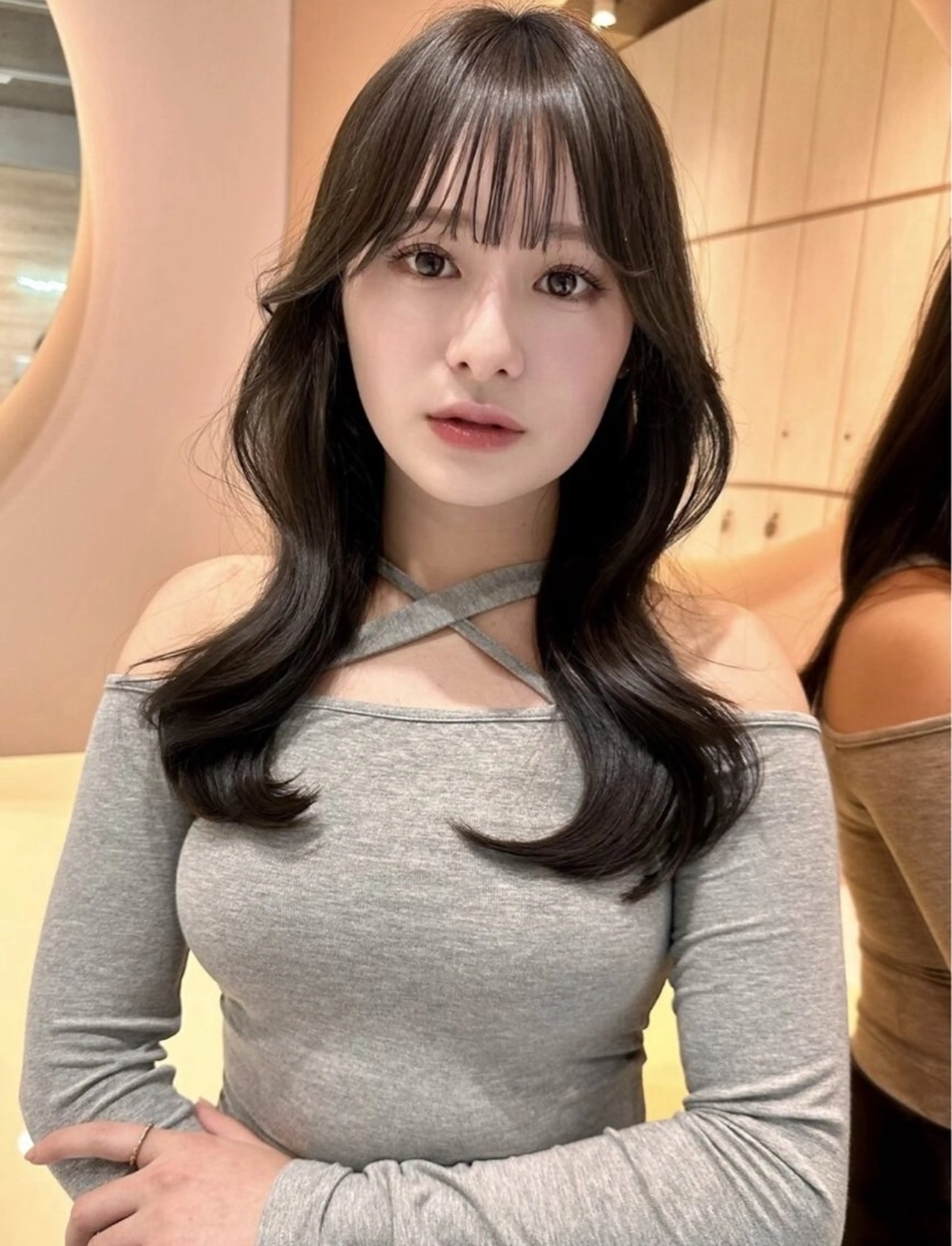 セミロング カラー ヘアアレンジ 美髪縮毛矯正/ 透明感カラー吉田光佑のヘアスタイル