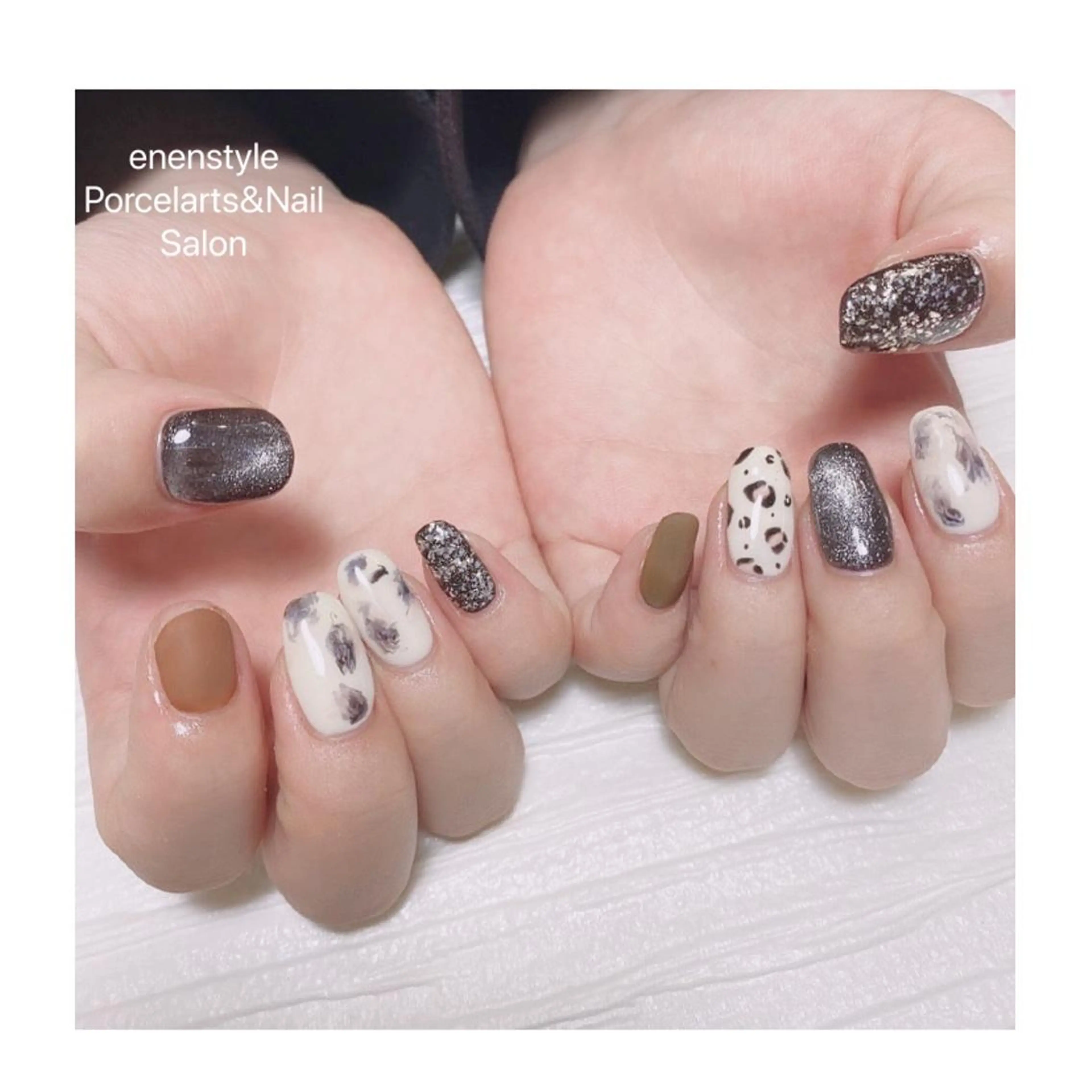 ミディアム ネイル ハンドネイル 👑enen style👑のネイルデザイン