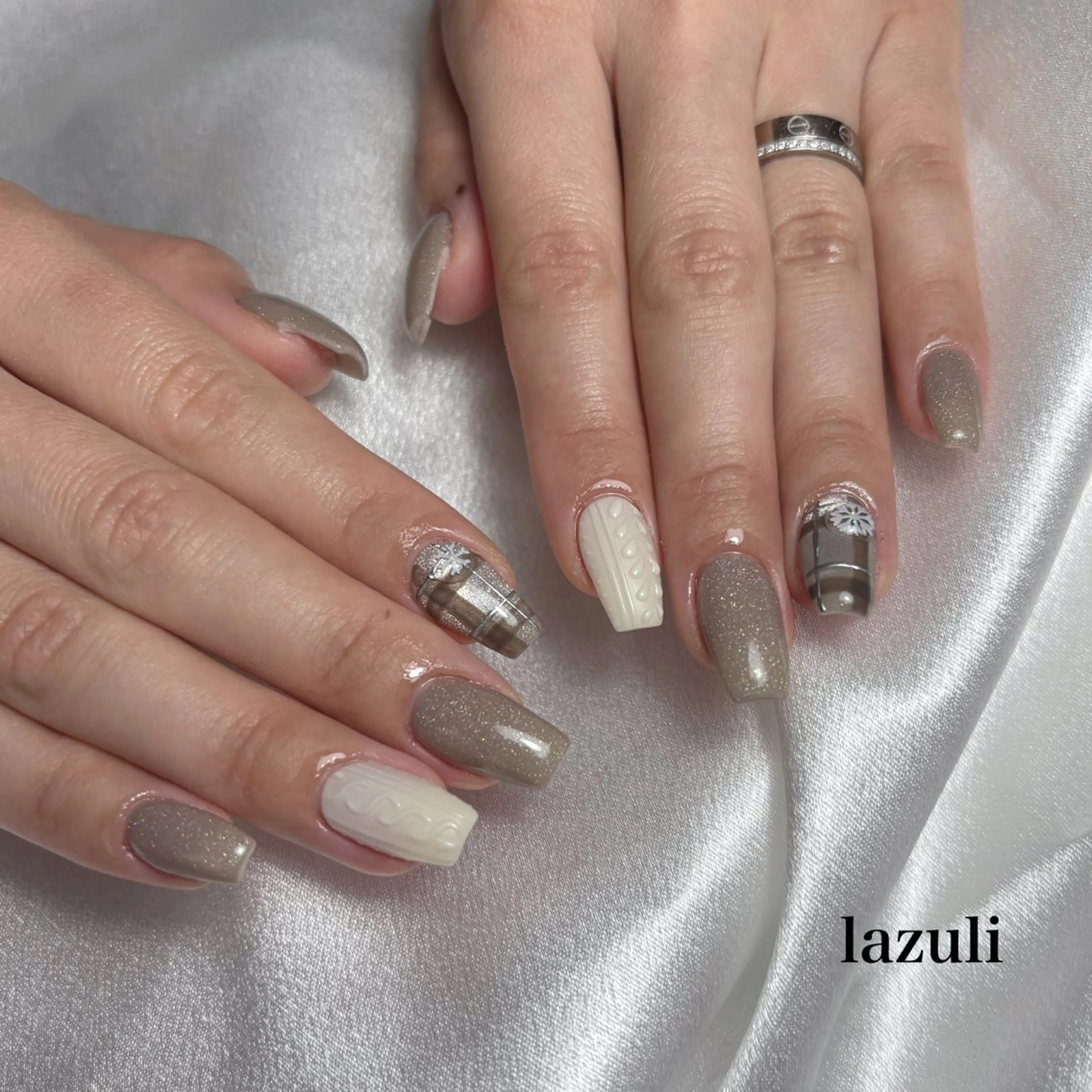 ネイル 冬ネイル ハンドネイル Lazuli 💎のネイルデザイン