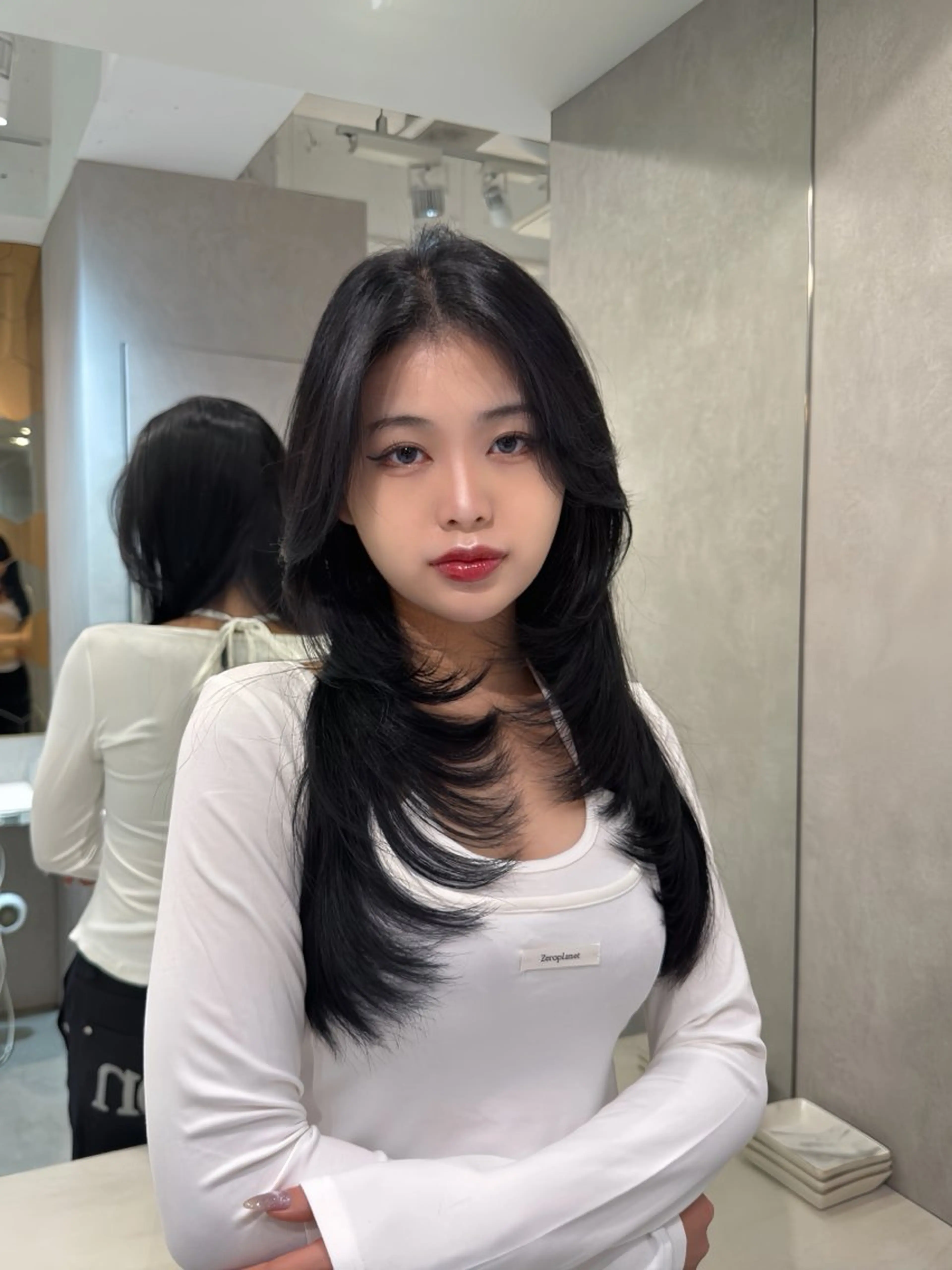 ロング カラー パーマ カット ヘアカラー トリートメント 絶対垢抜けレイヤー/ 透明感カラーリョウヤのヘアスタイル