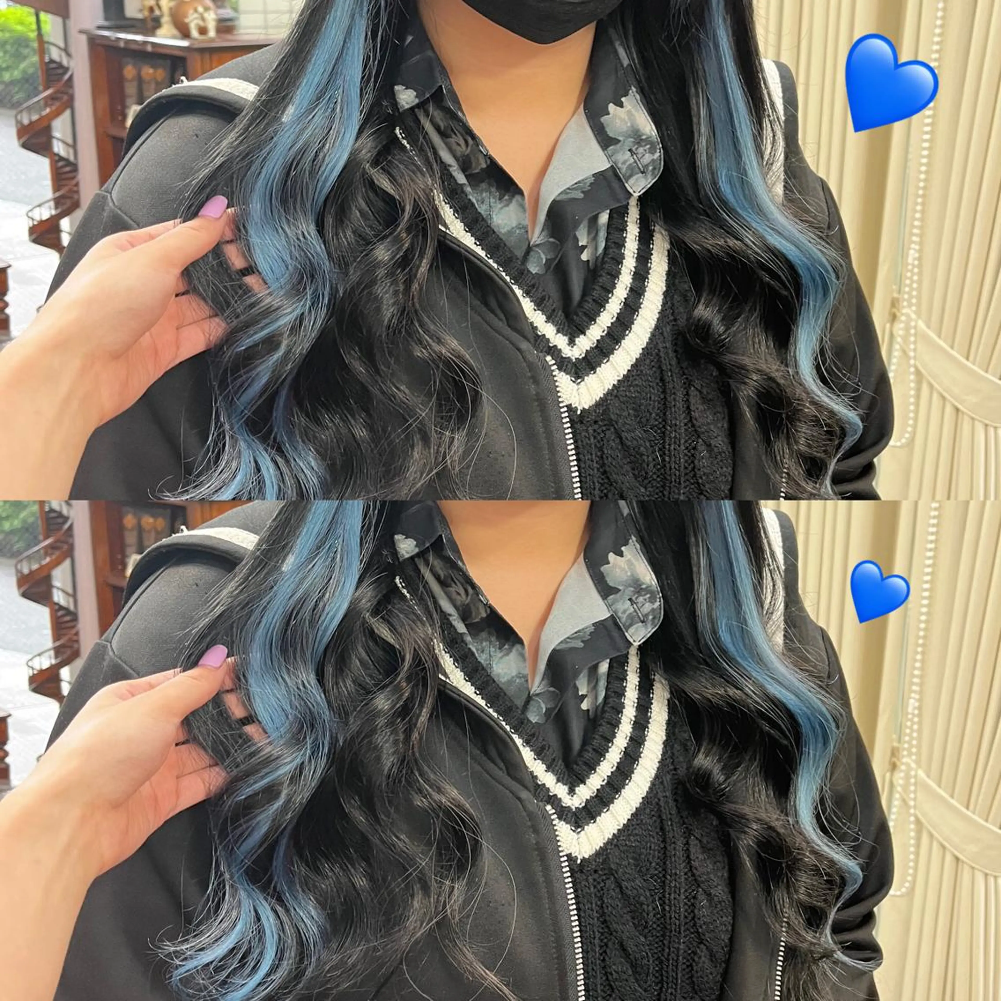 ロング カラー 編み込みエクステ シールエクステ バレイヤージュ ブリーチ ブロンド ヘアカラー エクステ モモカ/ハイトーン /バレイヤージュのヘアスタイル