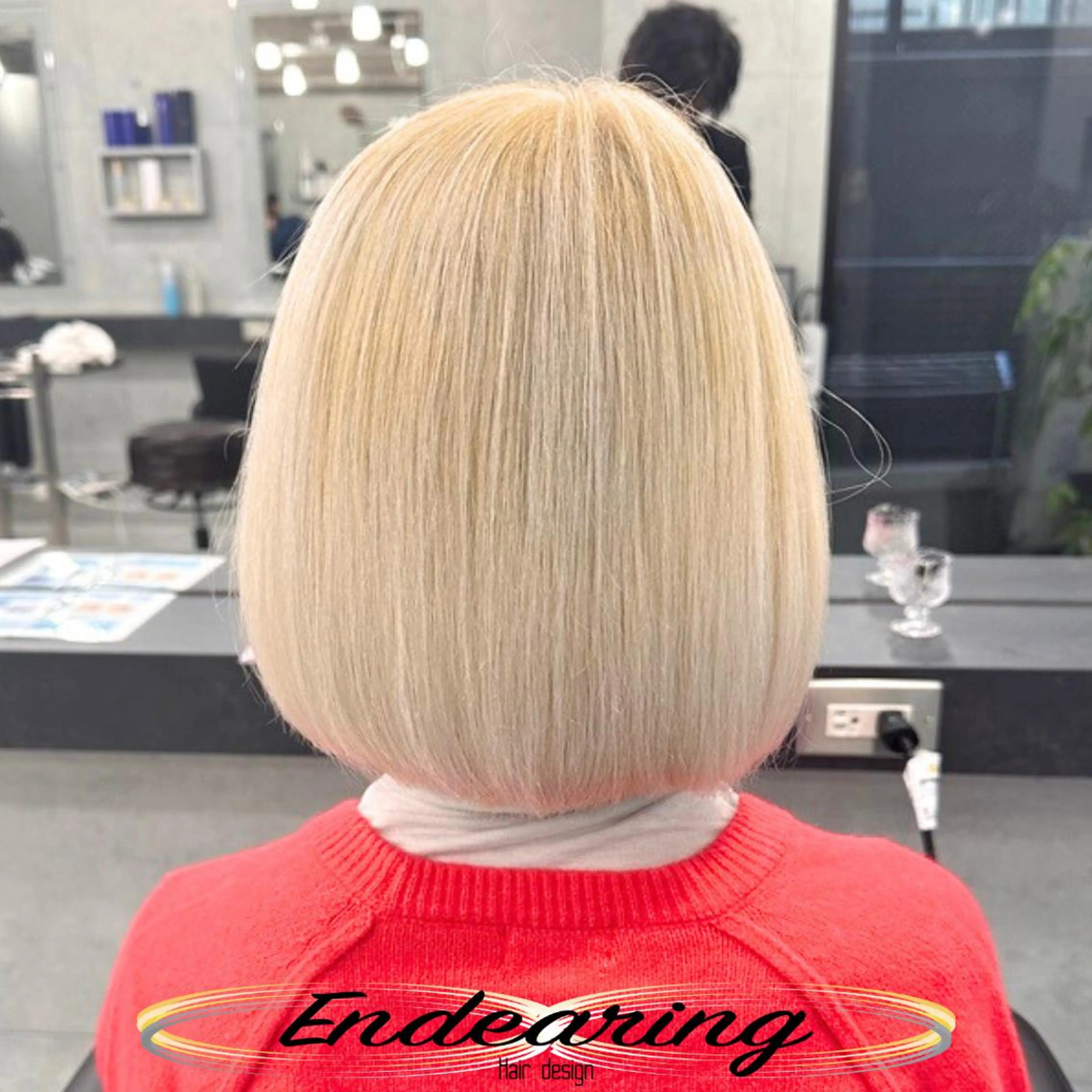 カラー ベージュカラー ブリーチ 透明感カラー ボブ ヘアカラー Endearing 銀座/レイヤーカットのヘアスタイル
