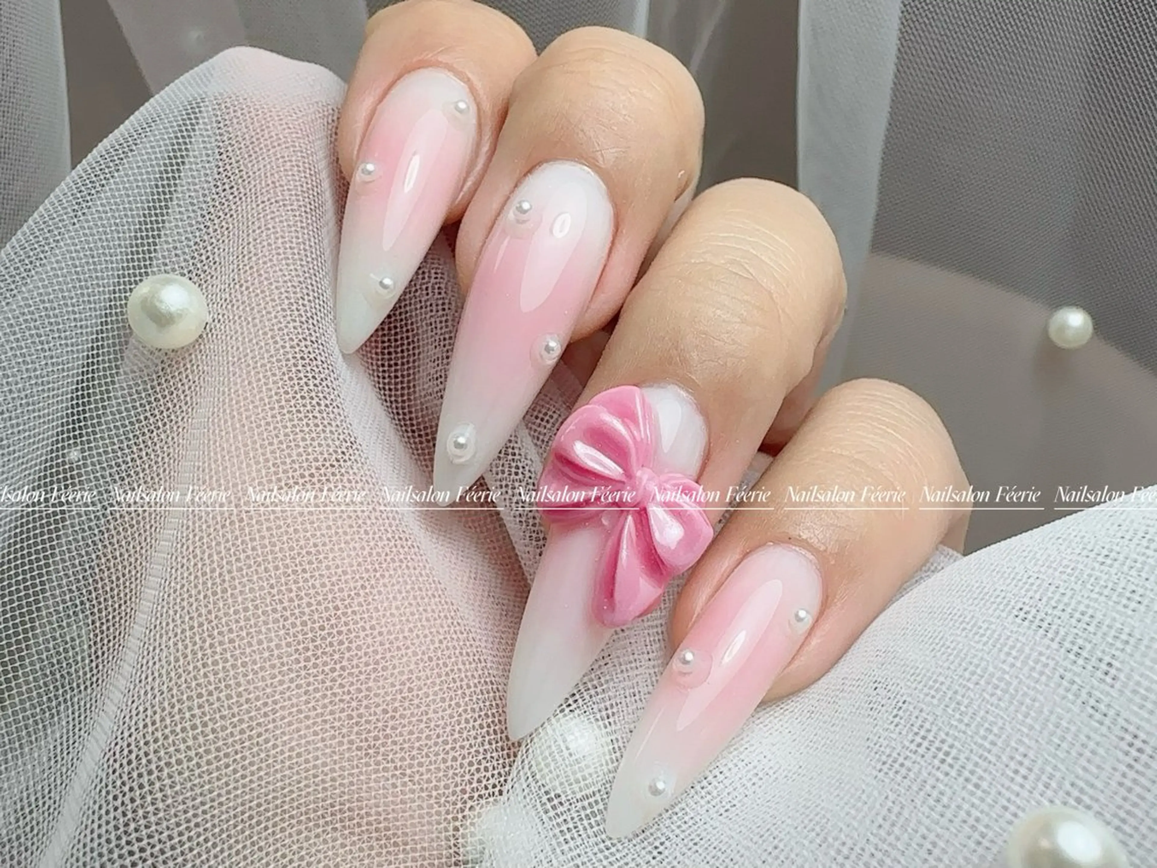 ネイル 成人式 長さ出し フットネイル フレンチネイル ジェルネイル ハンドネイル ハンドケア nail salon Feerieのネイルデザイン