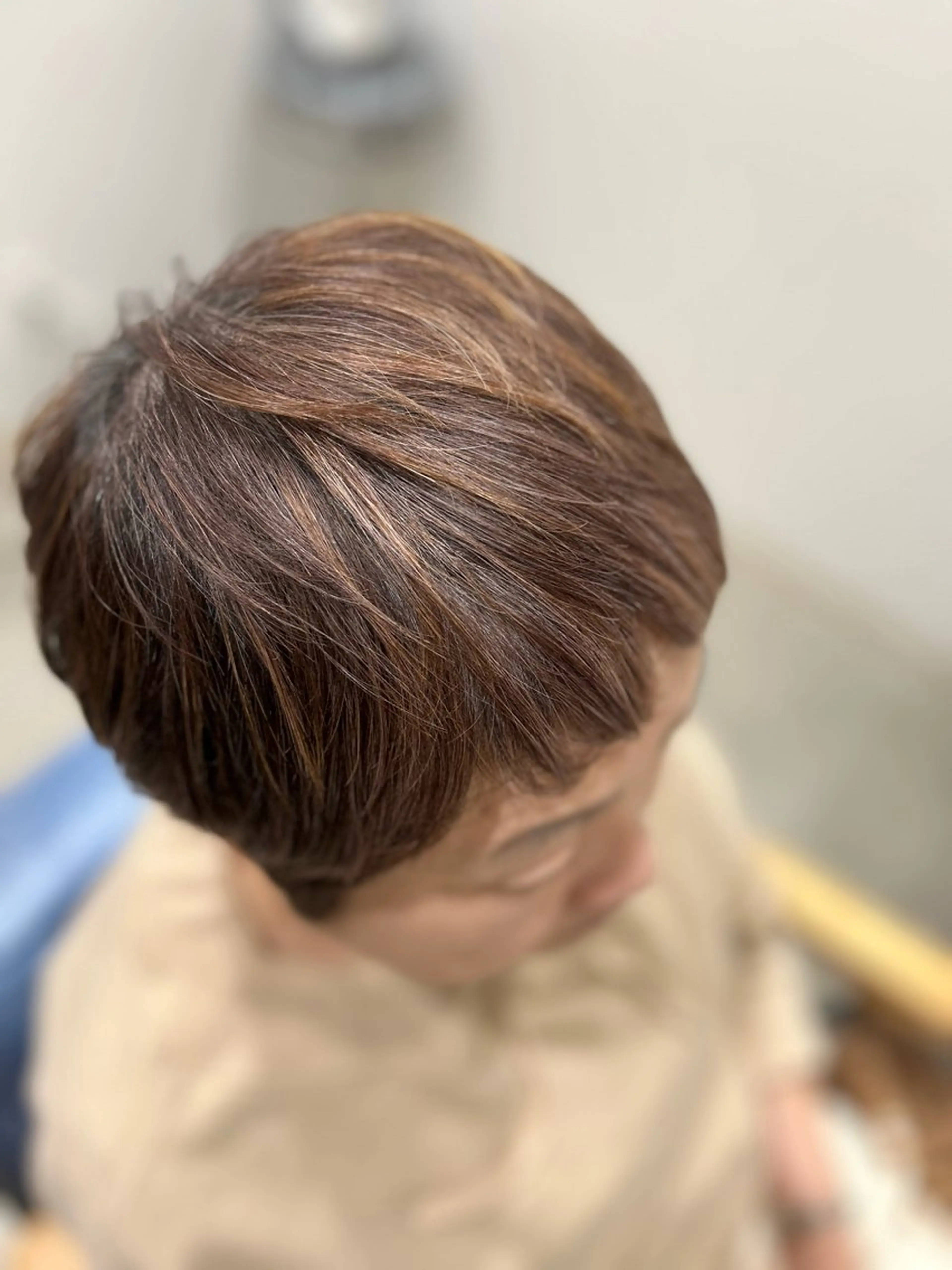 ショート カラー ハイライトカラー ハイライト ミセス 柴田 久美子のヘアスタイル