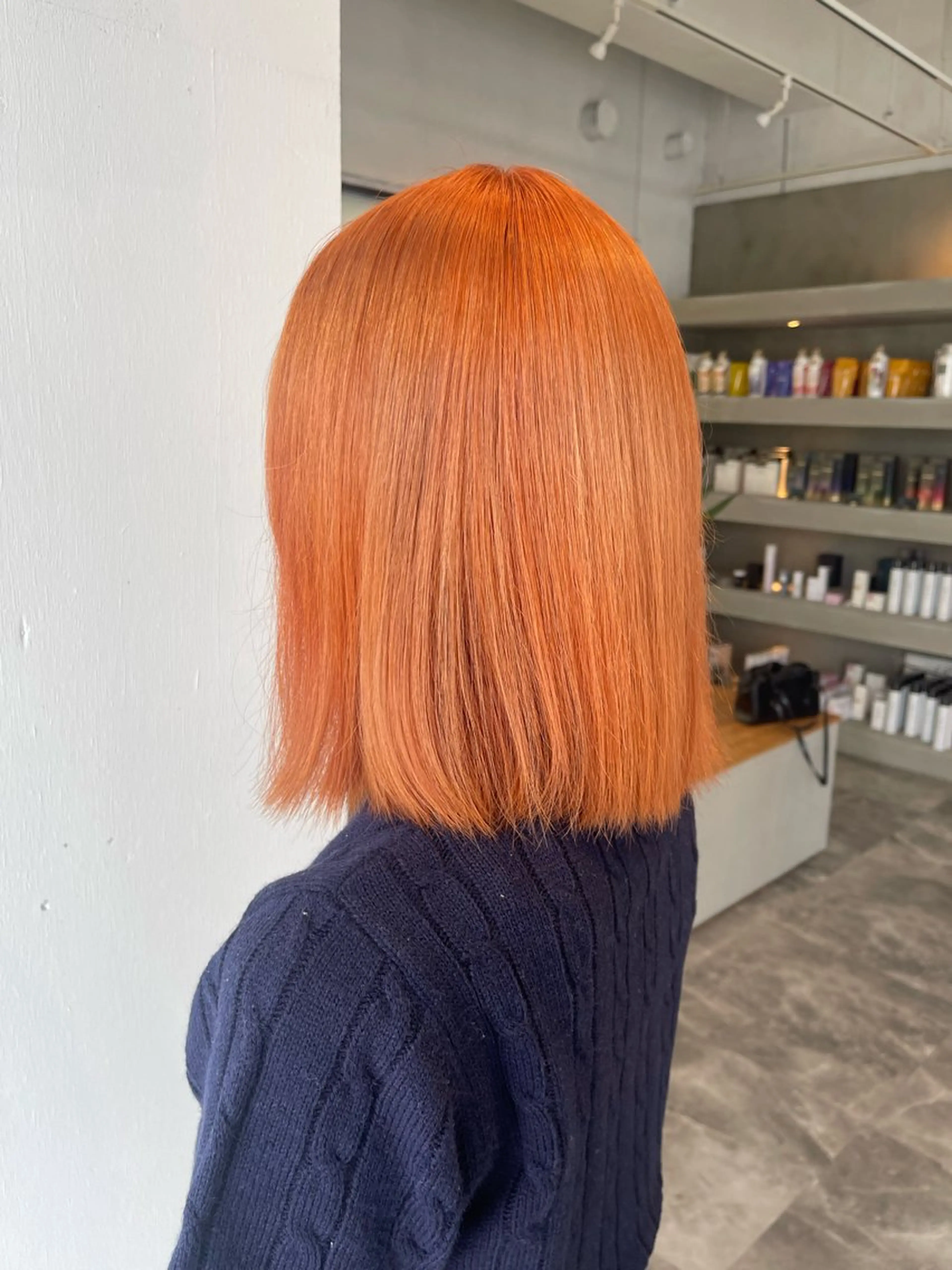 ミディアム ヘアカラー 縮毛矯正🐼暖色 根本侑季のヘアスタイル