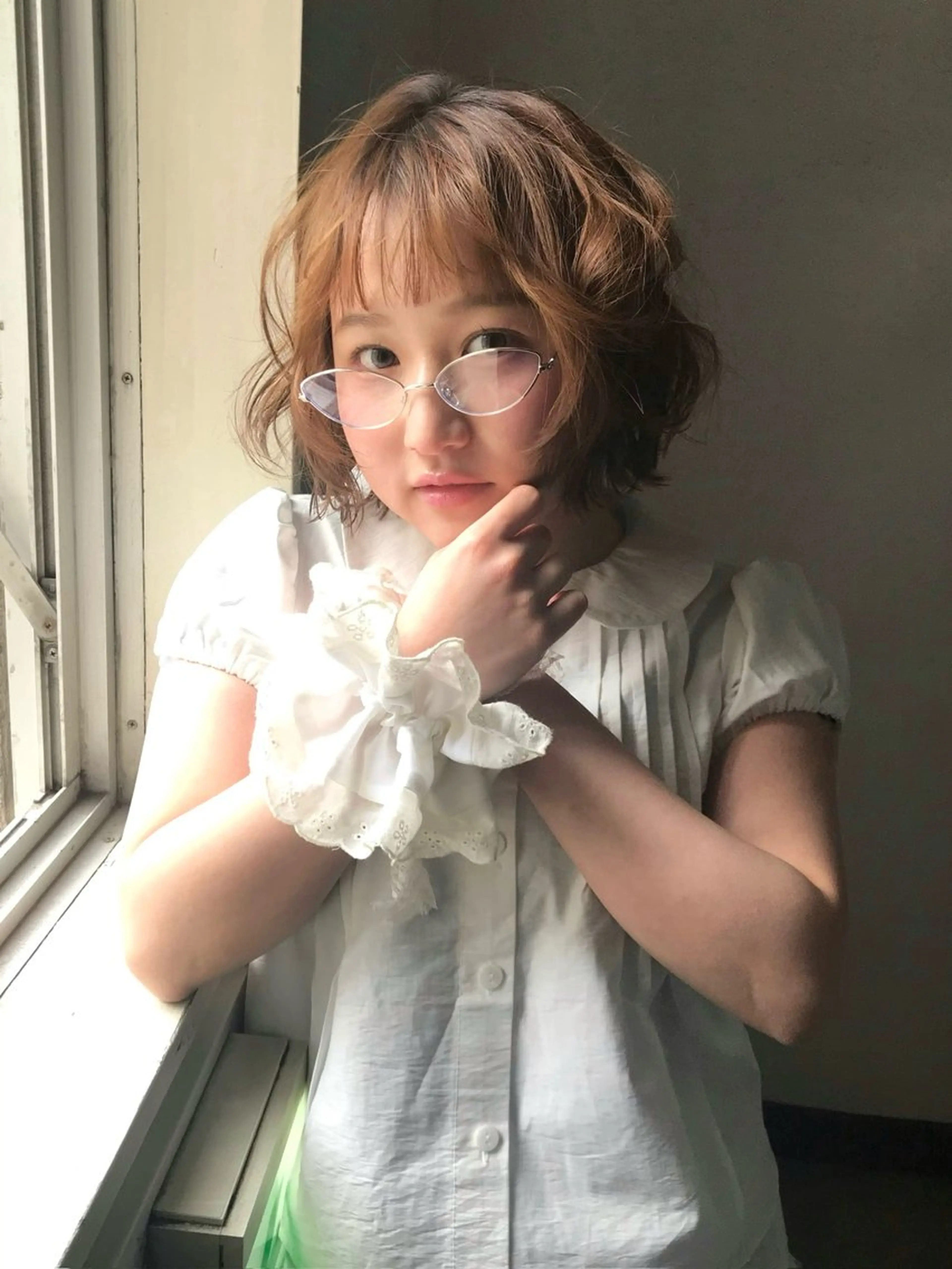 カラー ブリーチ ブリーチなしカラー ヘアカラー rinka/暖色 ボブカットモデルのヘアスタイル