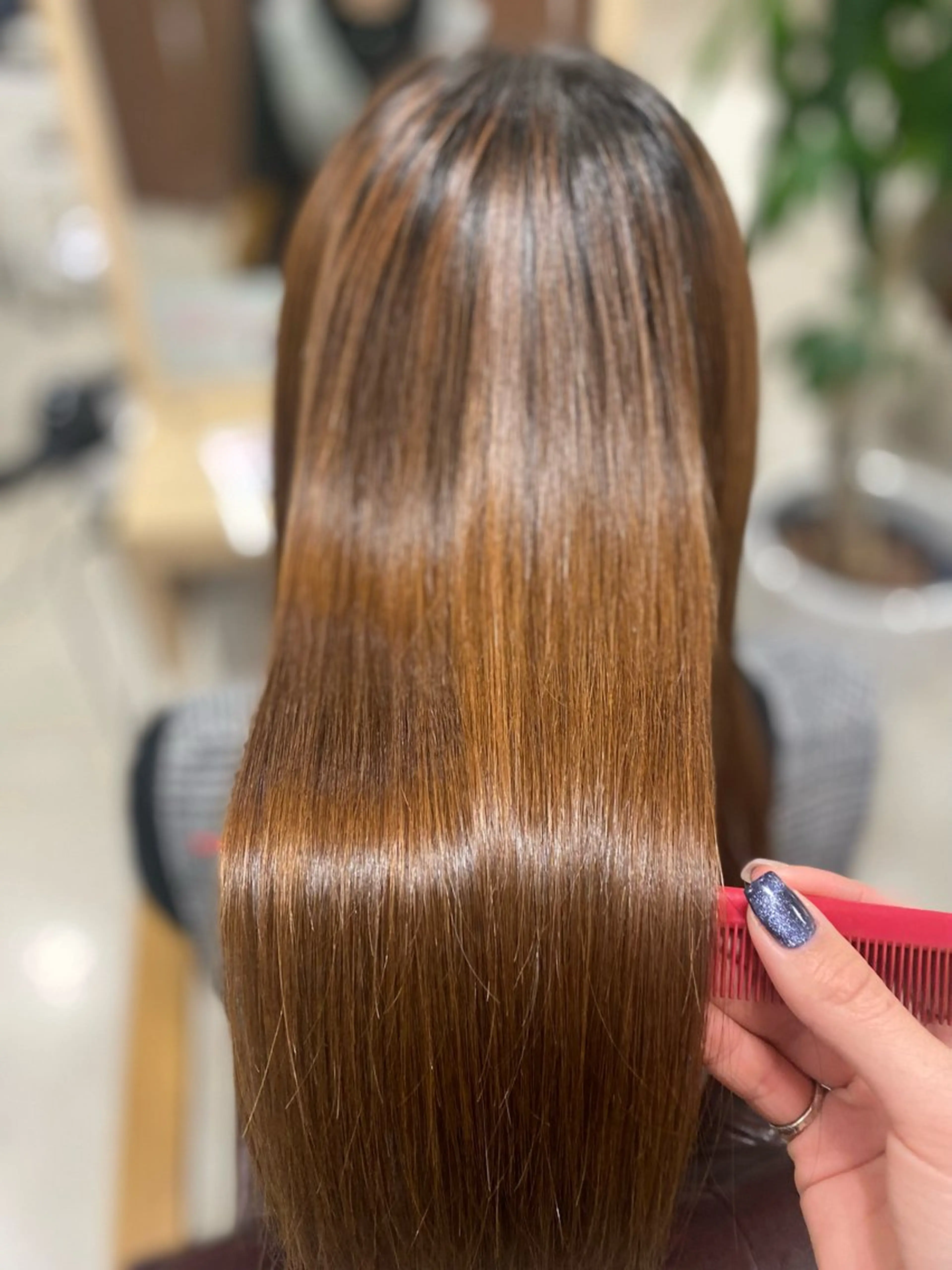 セミロング 縮毛矯正 トリートメント 🎀髪質改善🎀 Olive南森町のヘアスタイル